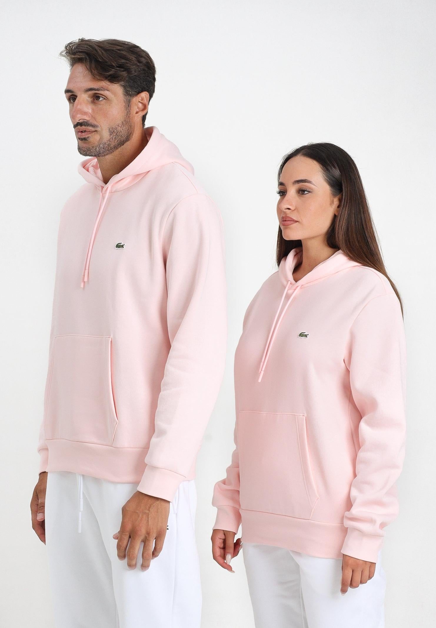 LACOSTE Felpa con cappuccio rosa per uomo e donna SH9623 T03 LACOSTE