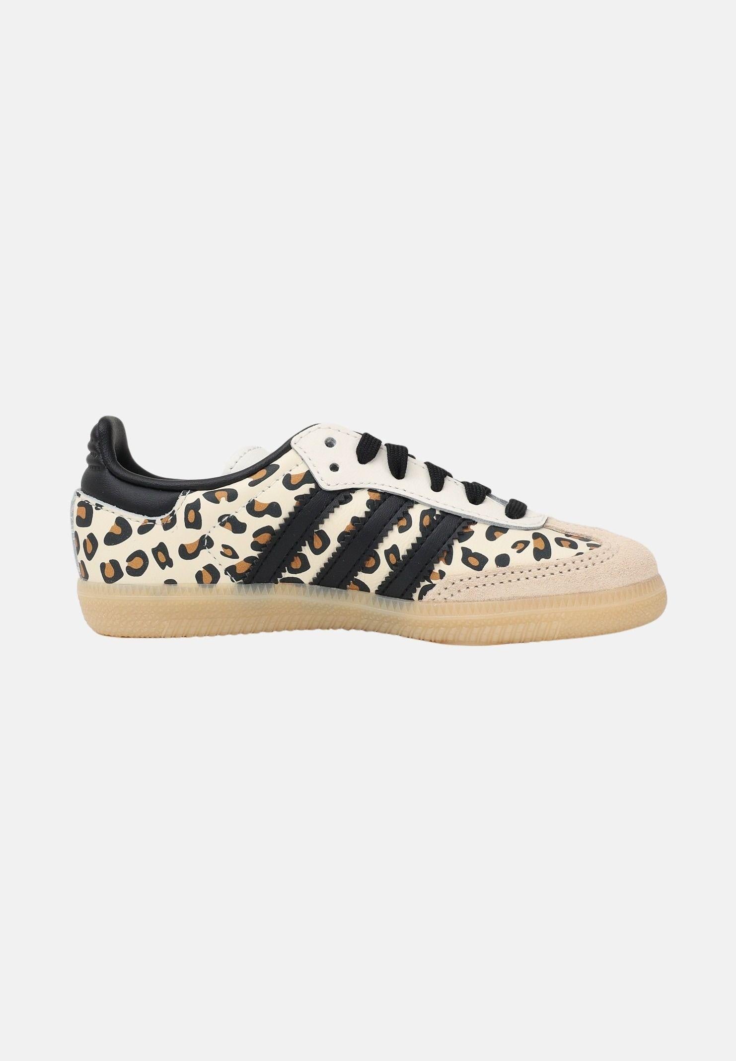 ADIDAS ORIGINALS Sneakers Samba OG panna da bambina con stampa leo KJ0231 . ADIDAS ORIGINALS