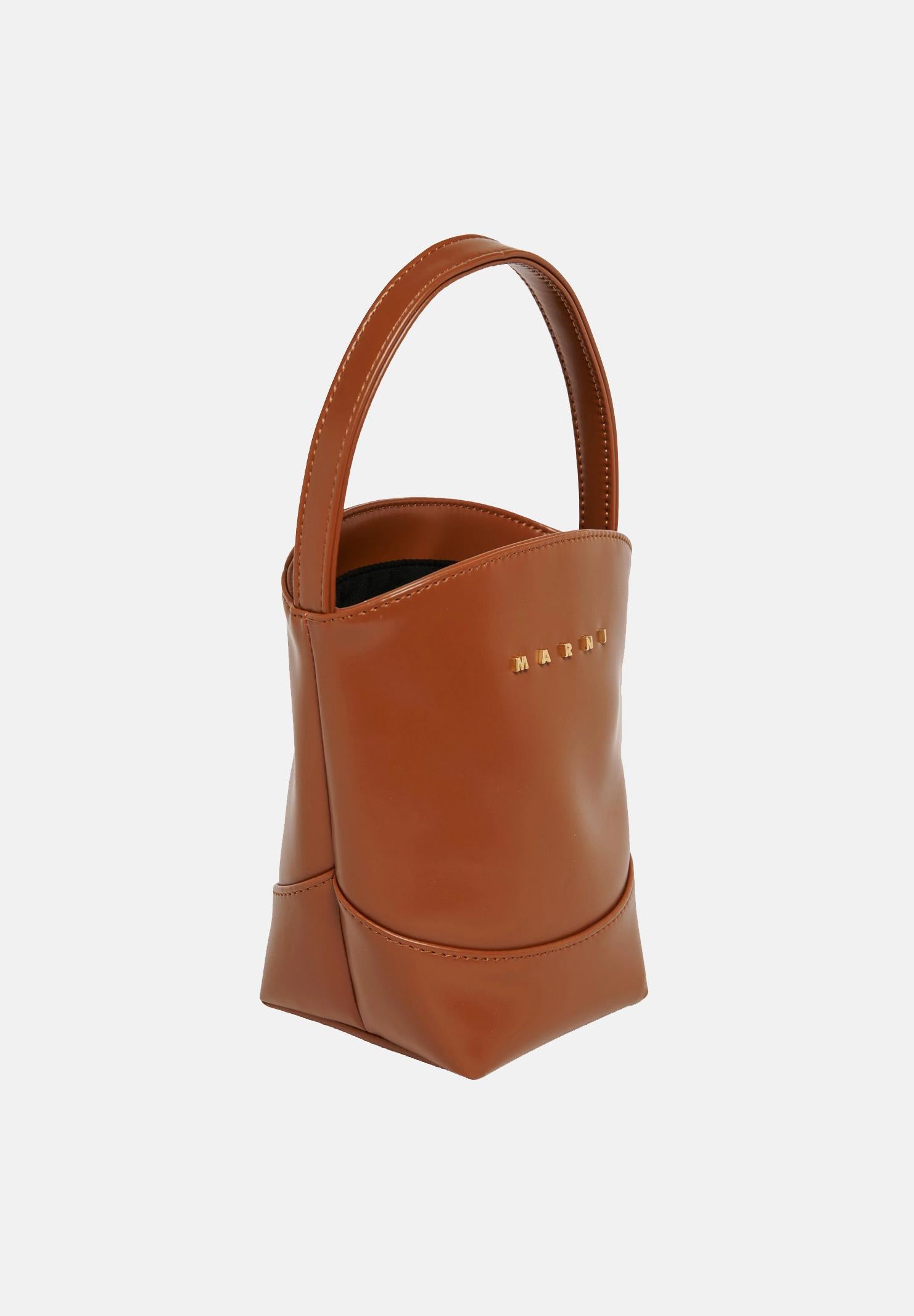 MARNI Borsa a mano Flower Basket marrone da donna M01820M00TK 0M704 MARNI