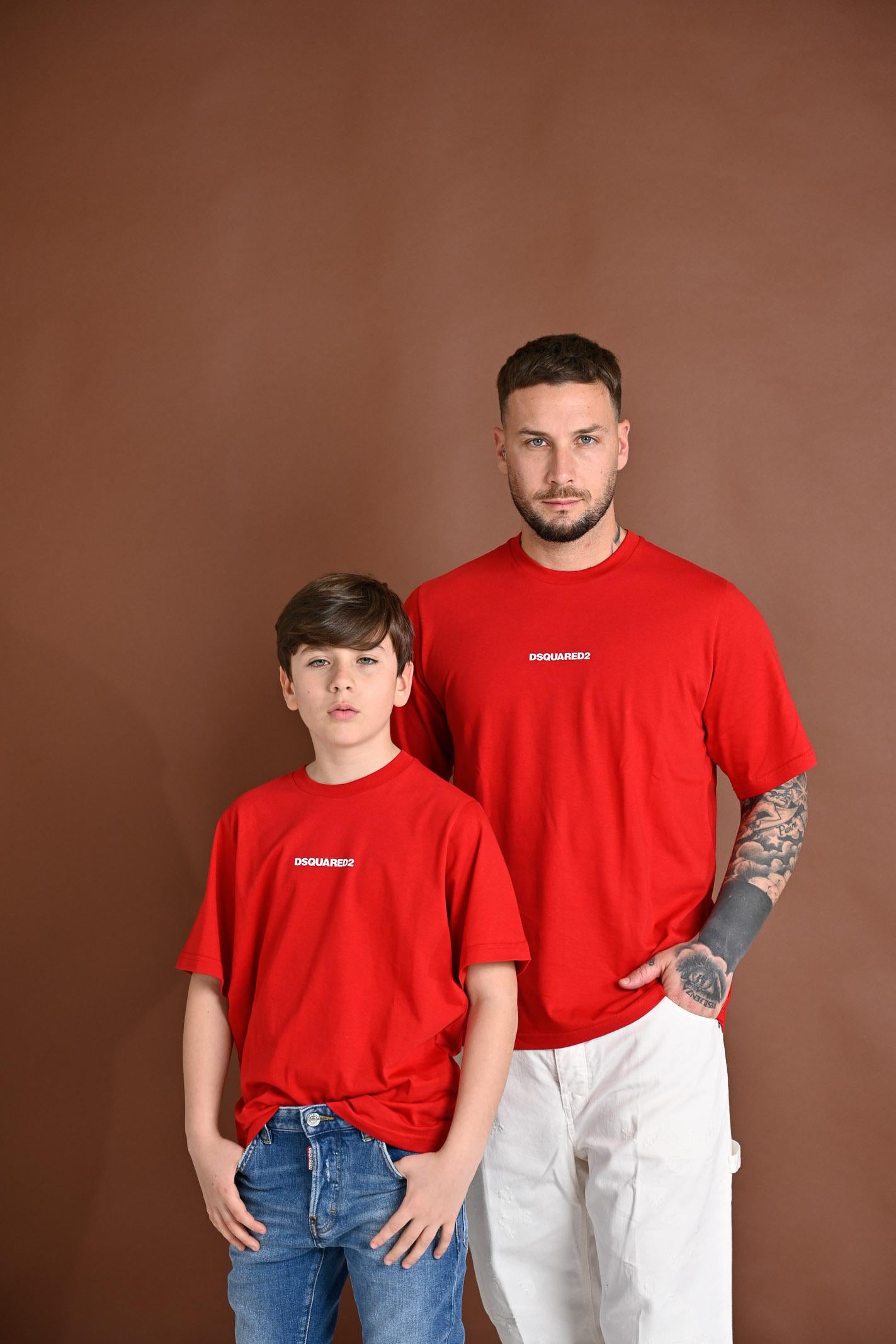 DSQUARED2 T-shirt a manica corta rossa per donna, ragazzi e bambini con logo DSQUARED2 DQ2823D004G DQ405 DSQUARED2