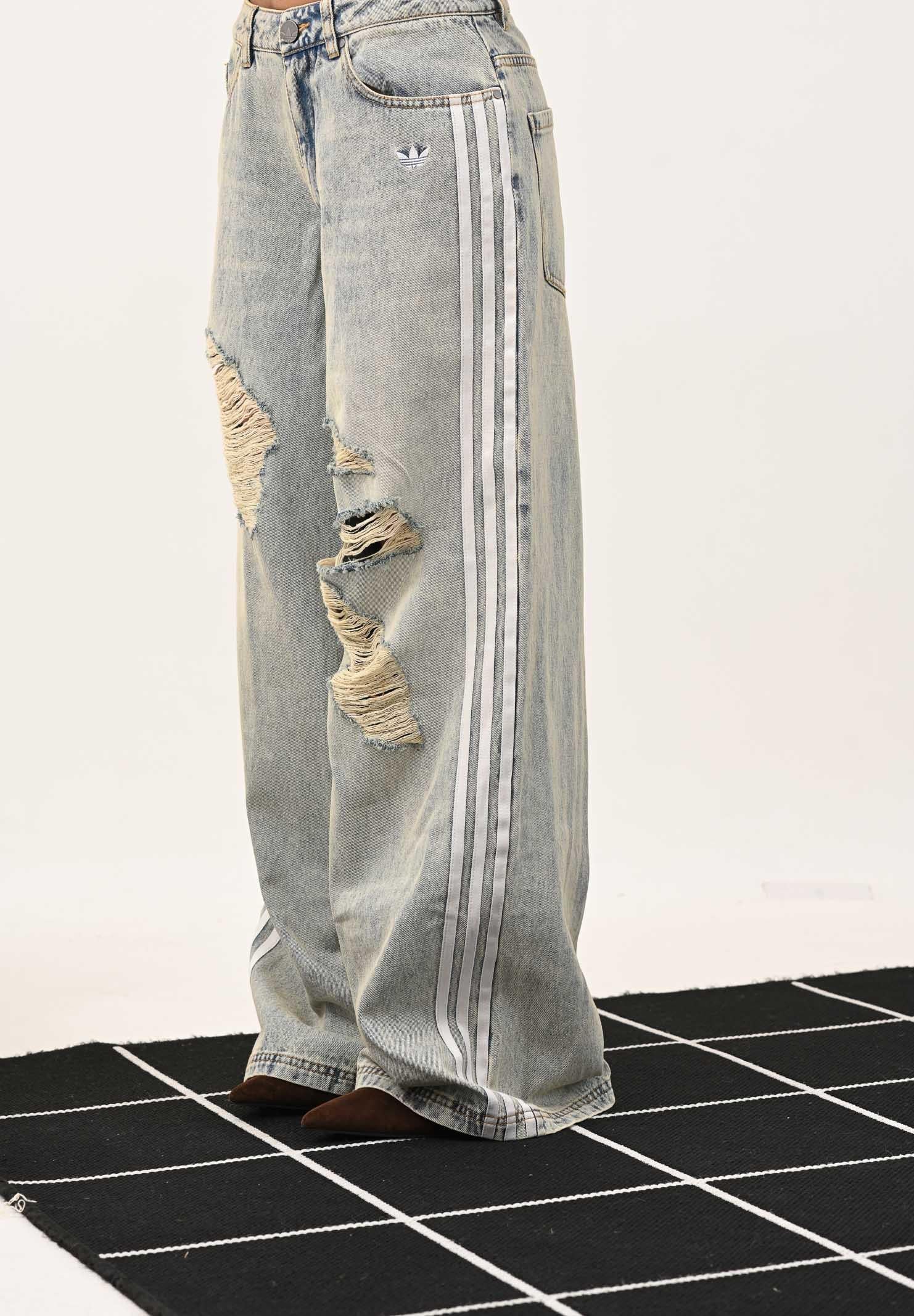 ADIDAS ORIGINALS Jeans LOOSE DENIM DESTRESSED in denim chiaro da donna KE3301 ADIDAS ORIGINALS