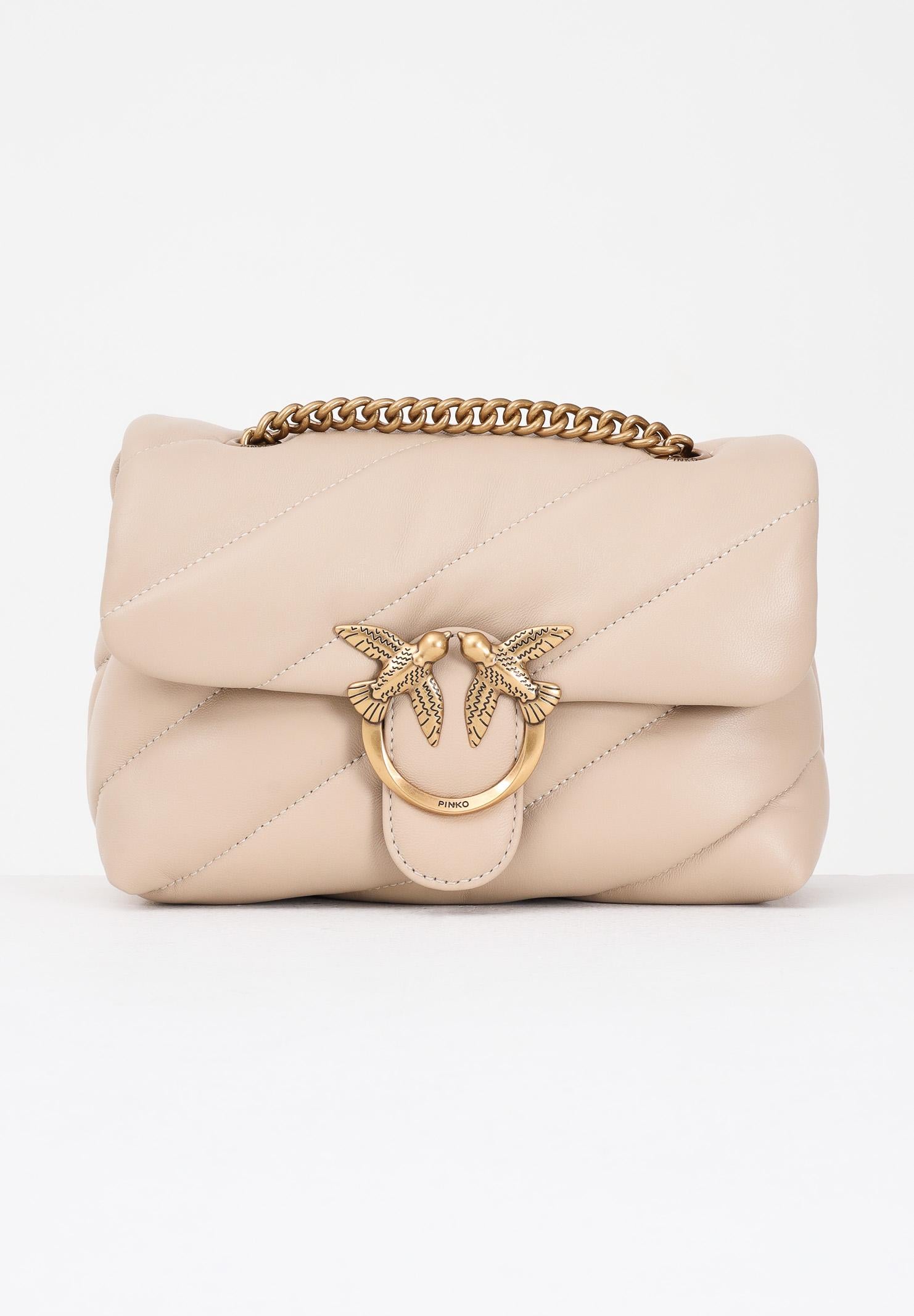 PINKO Borsa a tracolla Mini Love Bag Puff nude da donna 100039A0F2 C50Q PINKO