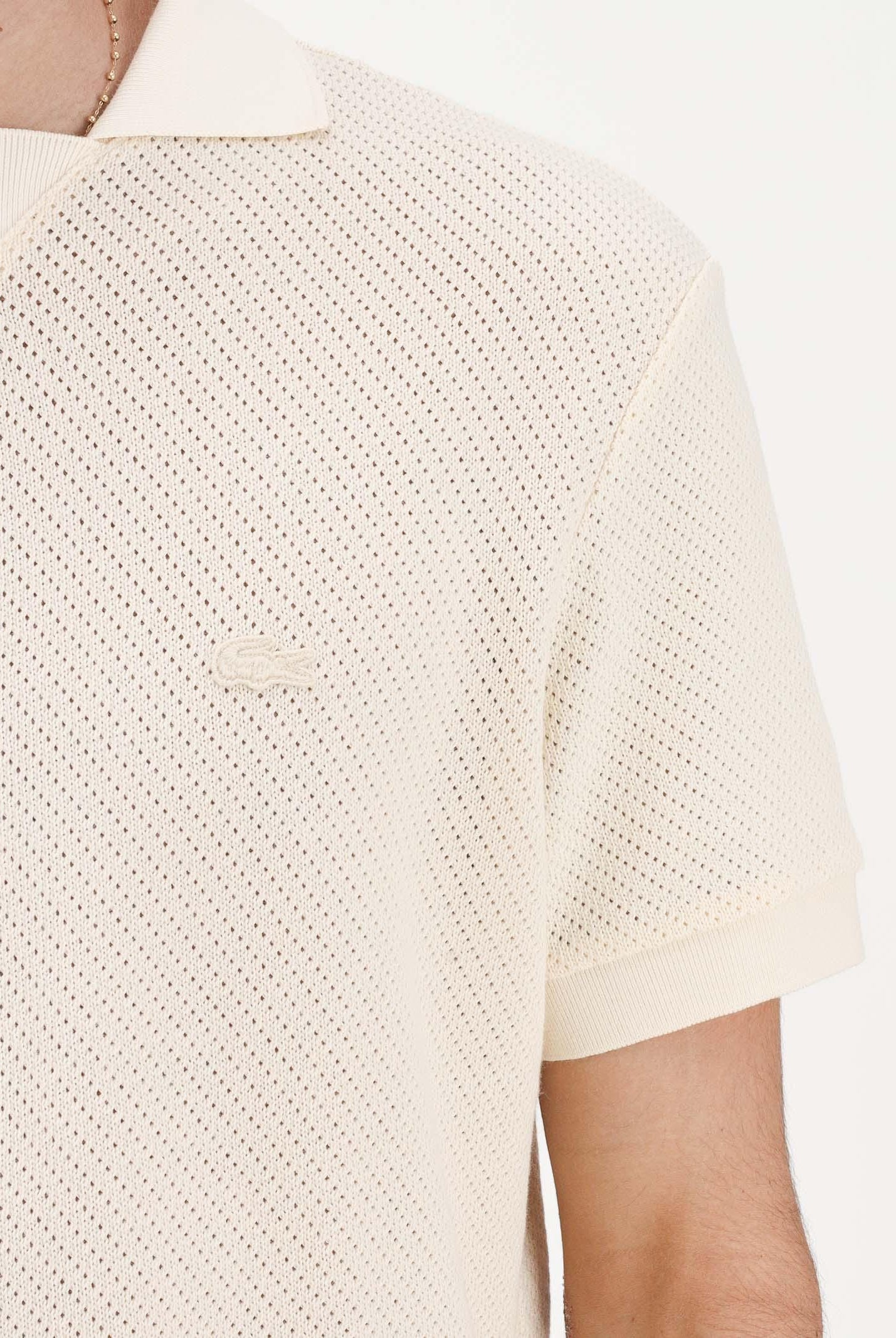 LACOSTE Polo in maglia panna da uomo DH2677 056 LACOSTE