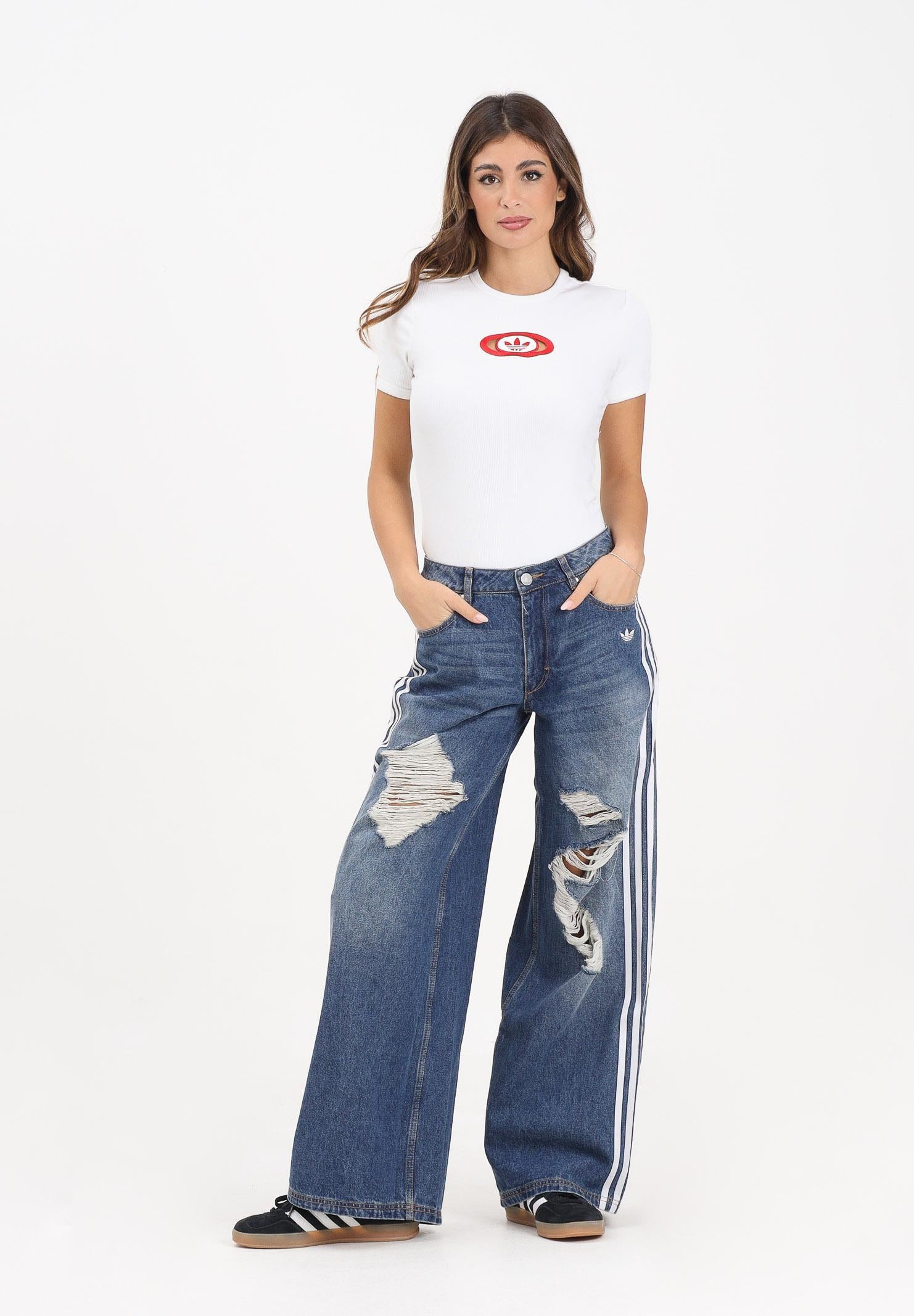 ADIDAS ORIGINALS Jeans Loose Denim Destressed in denim scuro da donna KE3300 ADIDAS ORIGINALS