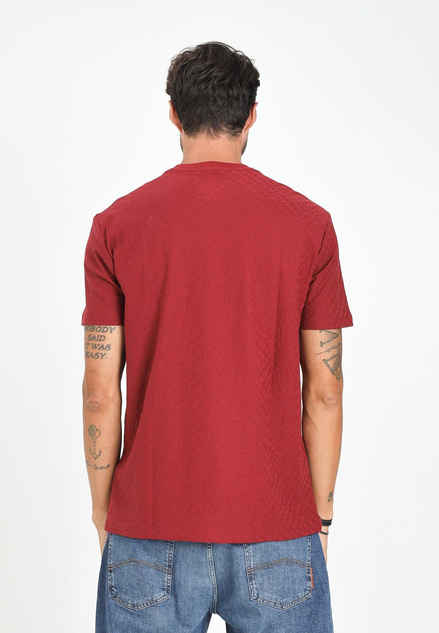 ARMANI EXCHANGE T-shirt a manica corta bordeaux da uomo con fantasia logo jacquard XM001431AF10337 FA036 ARMANI EXCHANGE