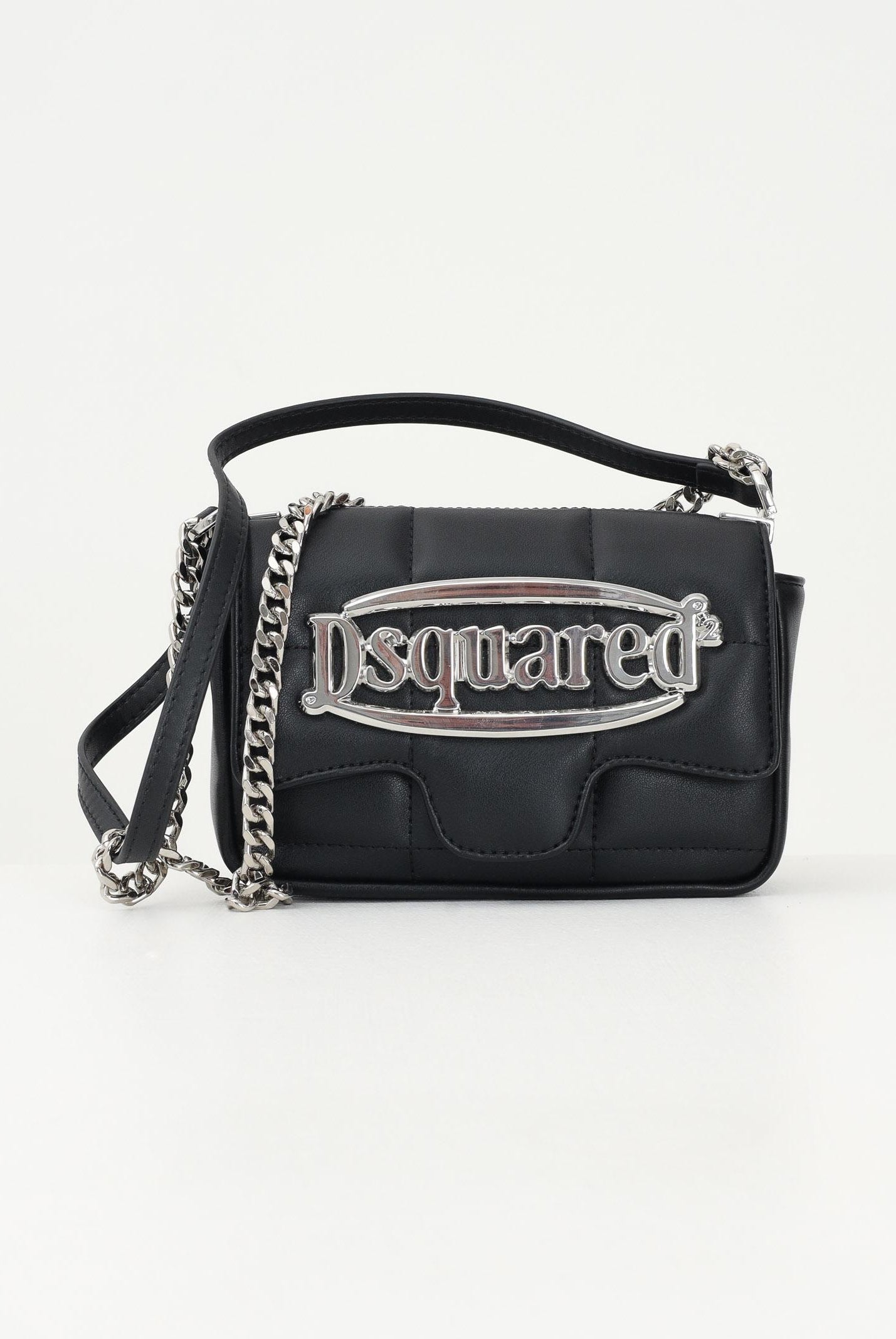 DSQUARED2 Borsa a spalla nera da donna con maxi logo DQ2917D0AD0 DQ900 DSQUARED2