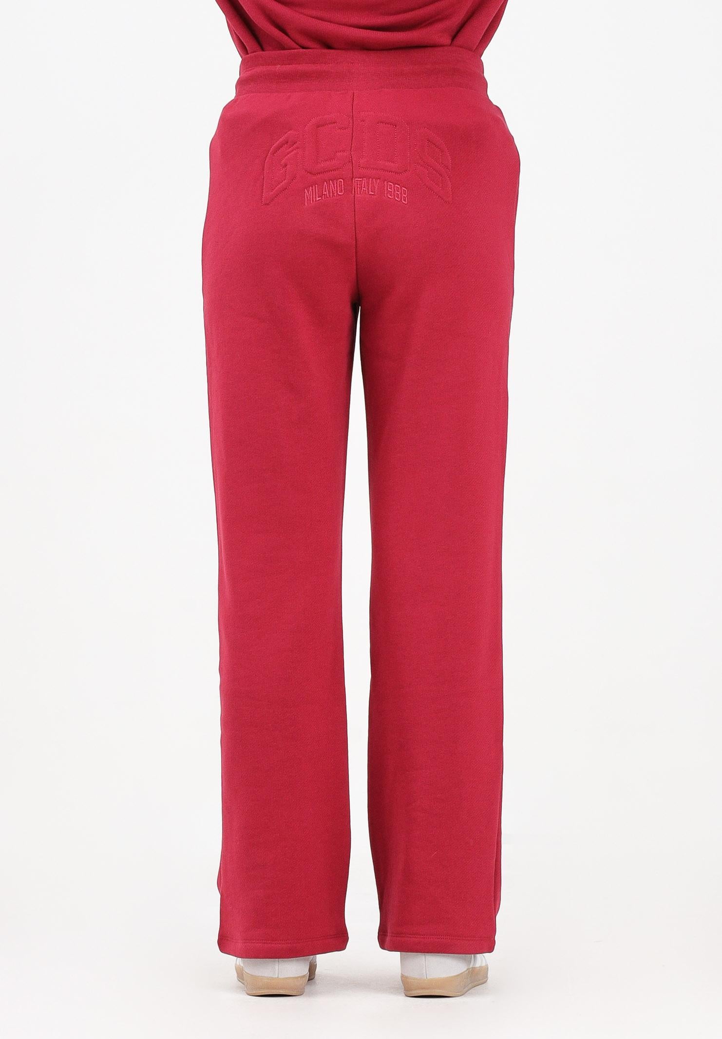 GCDS Pantalone sportivo bordeaux per uomo e donna con stampa logo B2EW3001JD1 49 GCDS