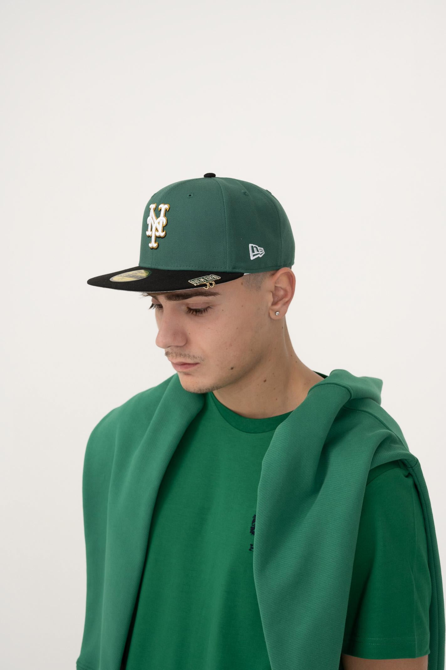 Cappello con visiera 59FIFTY New York Mets Visor Clip nero e verde da uomo 60595321 . NEW ERA