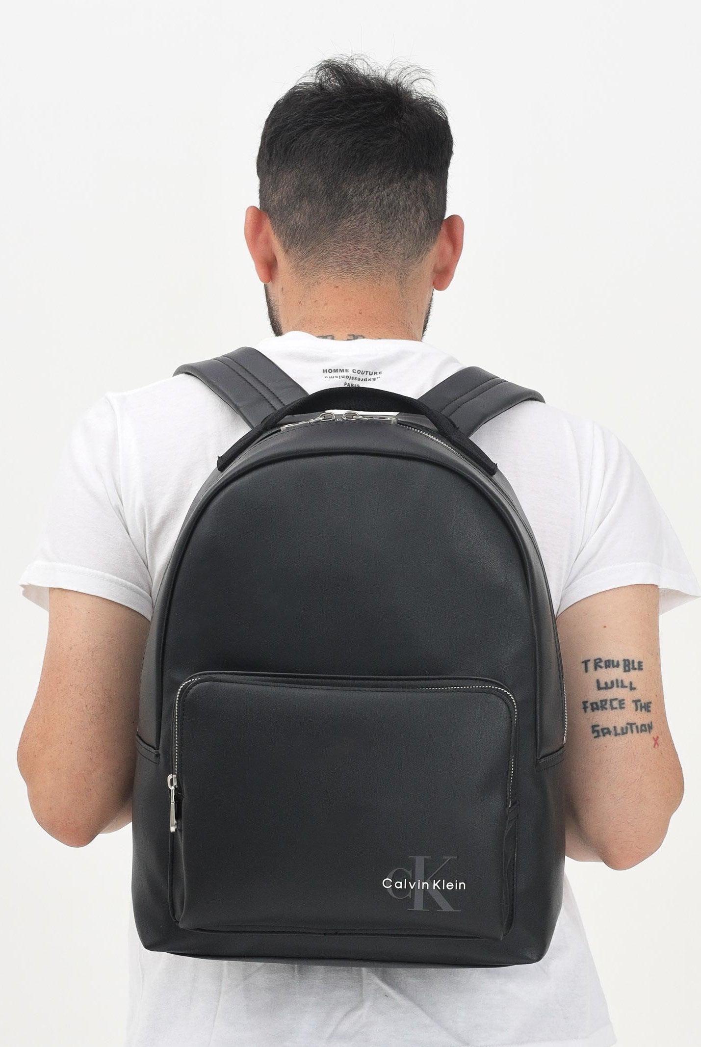 CALVIN KLEIN Zaino nero da uomo con logo LV04G3042G UB1 CALVIN KLEIN