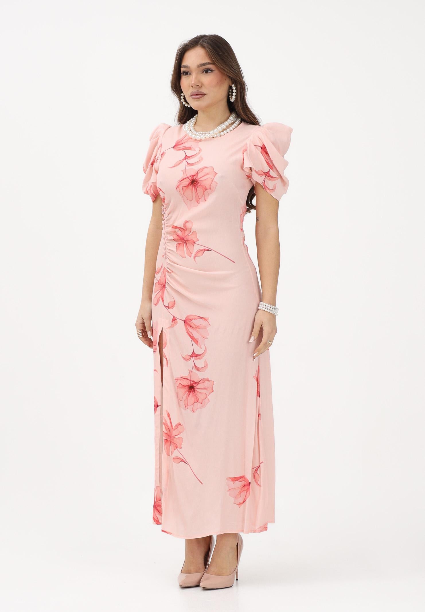 MAR DE MARGARITAS Abito midi Kristel nude da donna con stampa floreale MMABW01537 AR14 Mar de margaritas