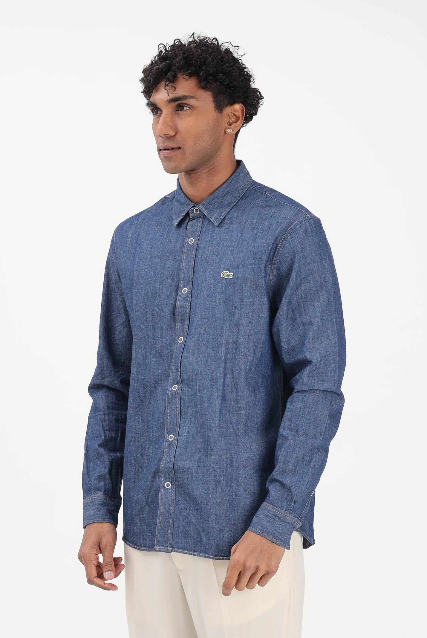 LACOSTE Camicia in denim medio da uomo CH9084 MK9 LACOSTE