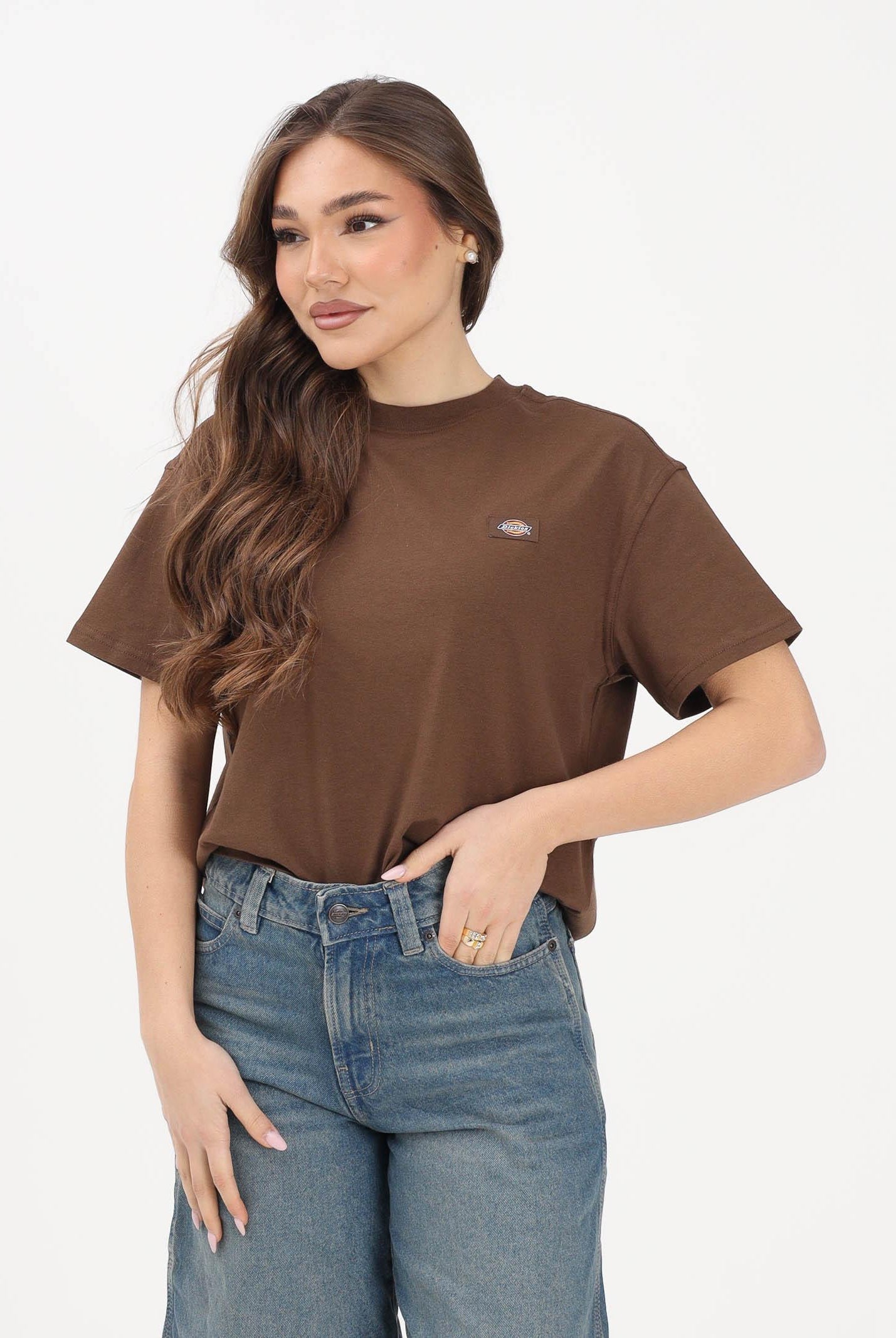 DICKIES T-shirt a manica corta Oakport marrone da donna DK0A4Y8L0TB1 . DIckies