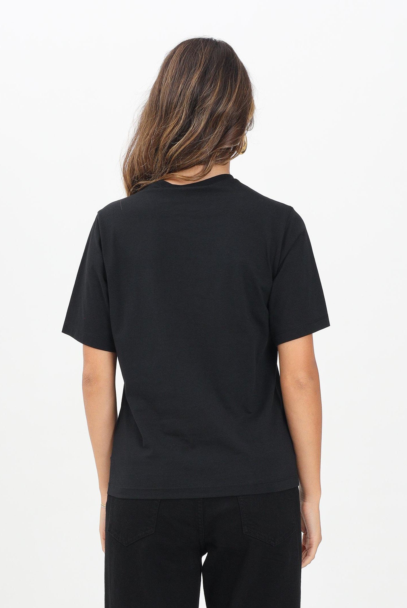 DSQUARED2 T-shirt a manica corta nera per donna, ragazzi e bambini con logo Beads DQ2996D00MM DQ900 DSQUARED2