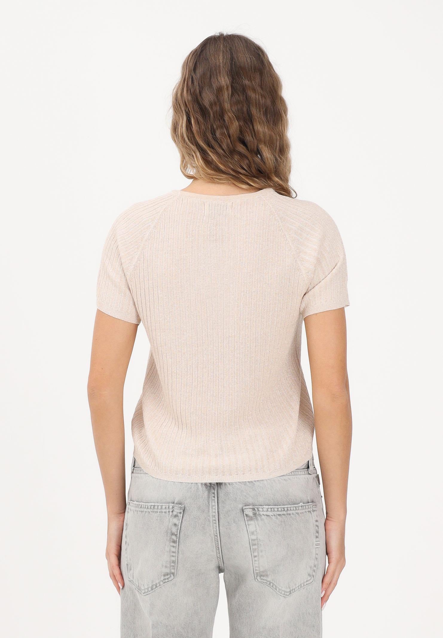 JDY Maglia girocollo beige da donna in filo 15334641 CLDAWGO JDY