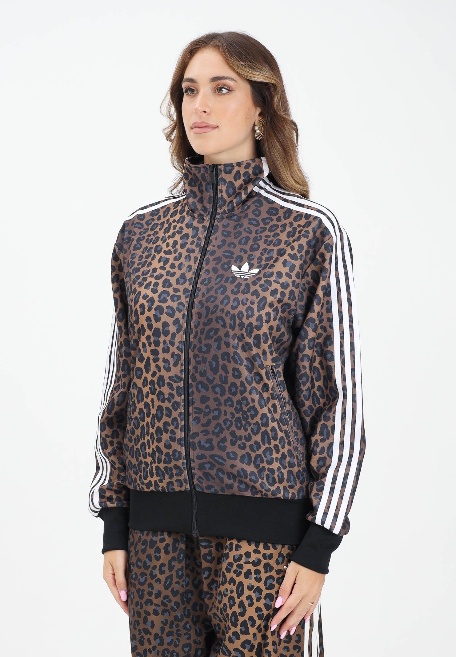 ADIDAS ORIGINALS Felpa con zip Firebird Loose Leo beige da donna JV7578 ADIDAS ORIGINALS