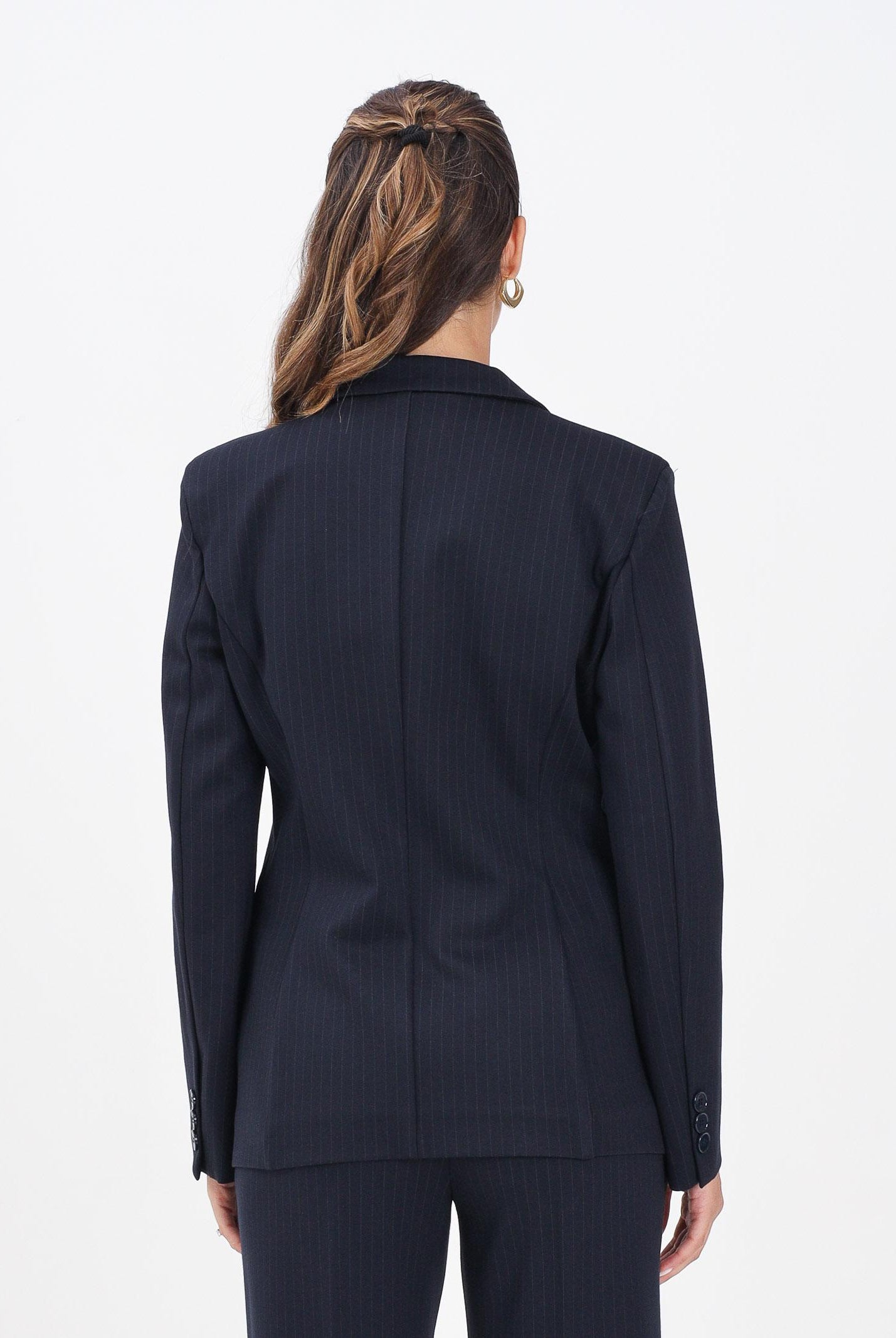 VICOLO Giacca blu da donna con motivo gessato TF0143 FFBL VICOLO