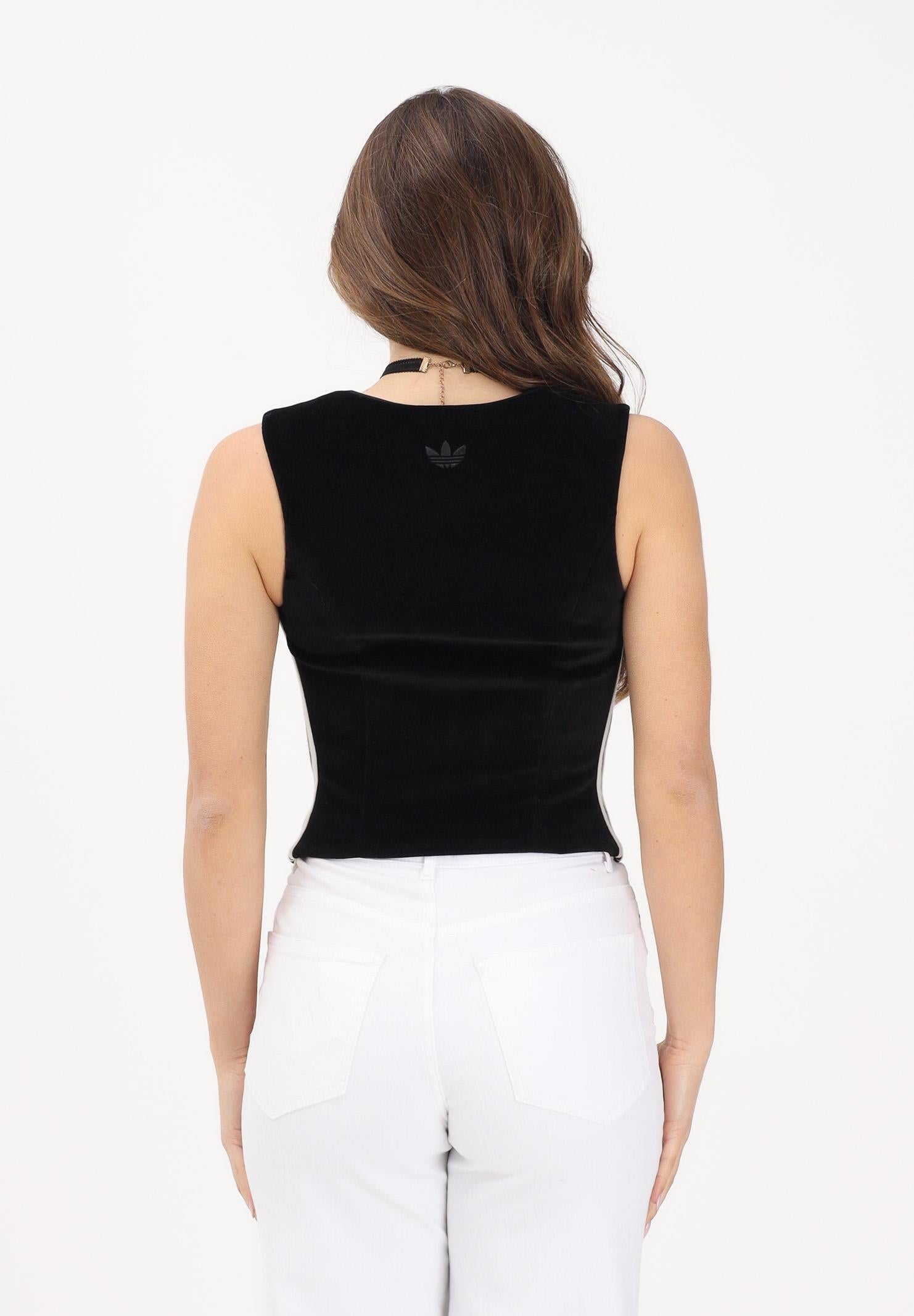 ADIDAS ORIGINALS Corsetto in velluto nero da donna KF4693 . ADIDAS ORIGINALS