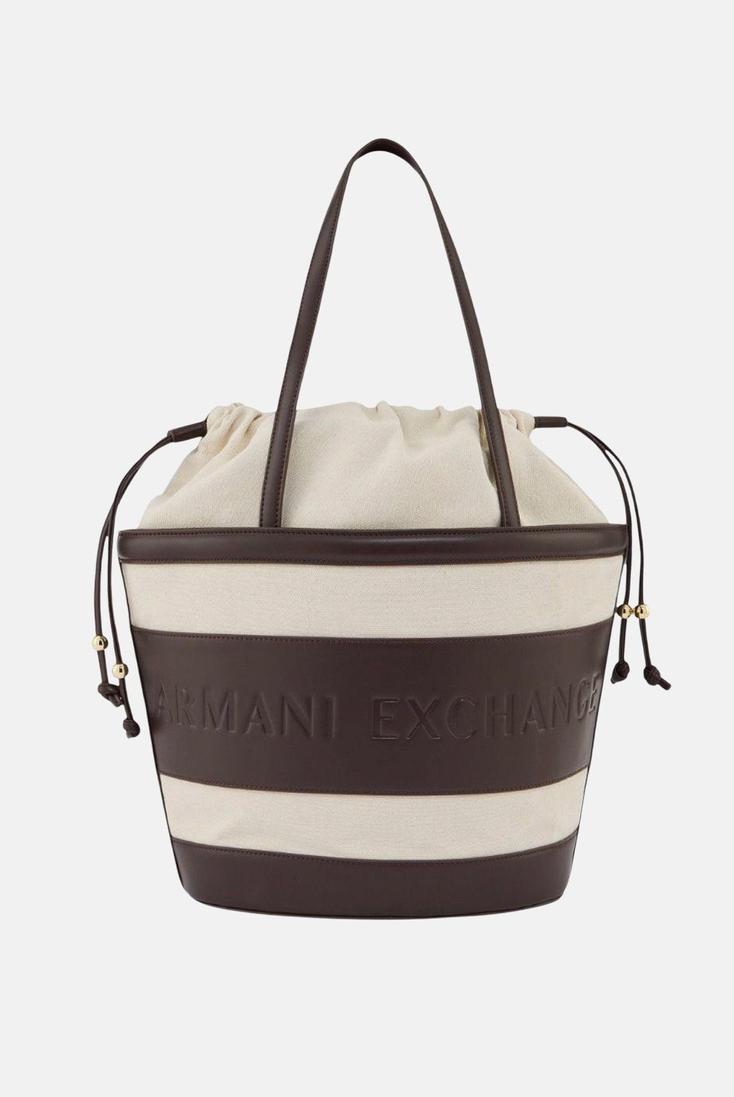 ARMANI EXCHANGE Shopper beige e marrone da donna con logo XW002607AF22635 M6262 ARMANI EXCHANGE