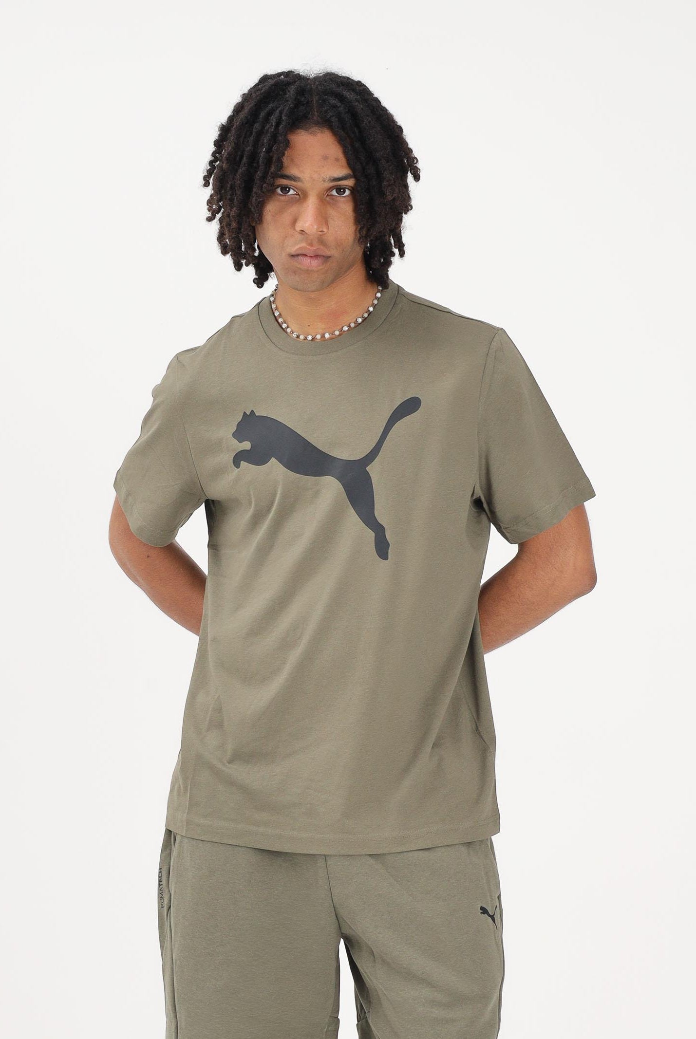 PUMA T-shirt a manica corta Ess verde militare da uomo 682536 81 PUMA