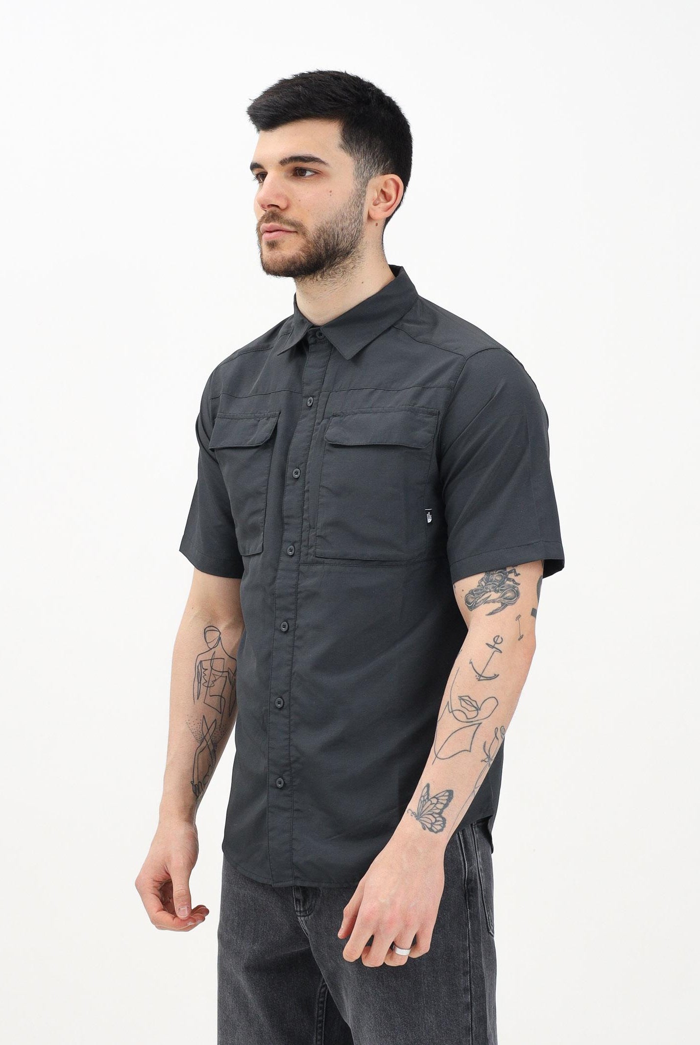 THE NORTH FACE Camicia a manica corta Sequoia grigia da uomo NF0A4T194EN1 . THE NORTH FACE