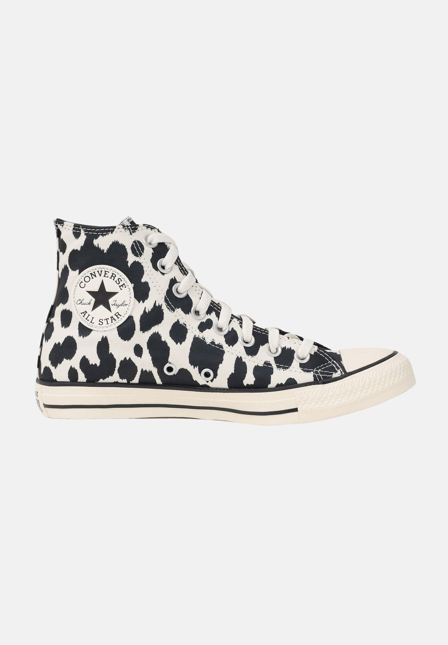 CONVERSE Sneakers Chuck Taylor All Star Animal Print High Top panna e nere da donna A17919C . CONVERSE