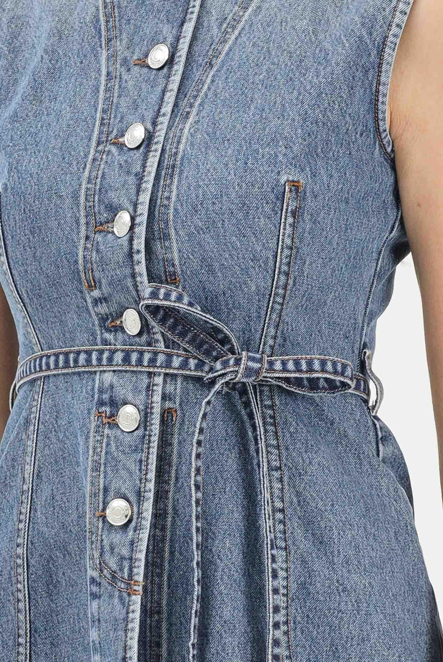 SPORTMAX Gilet SPDDOMINIO in denim medio da donna 2612161015600 005 SPORTMAX