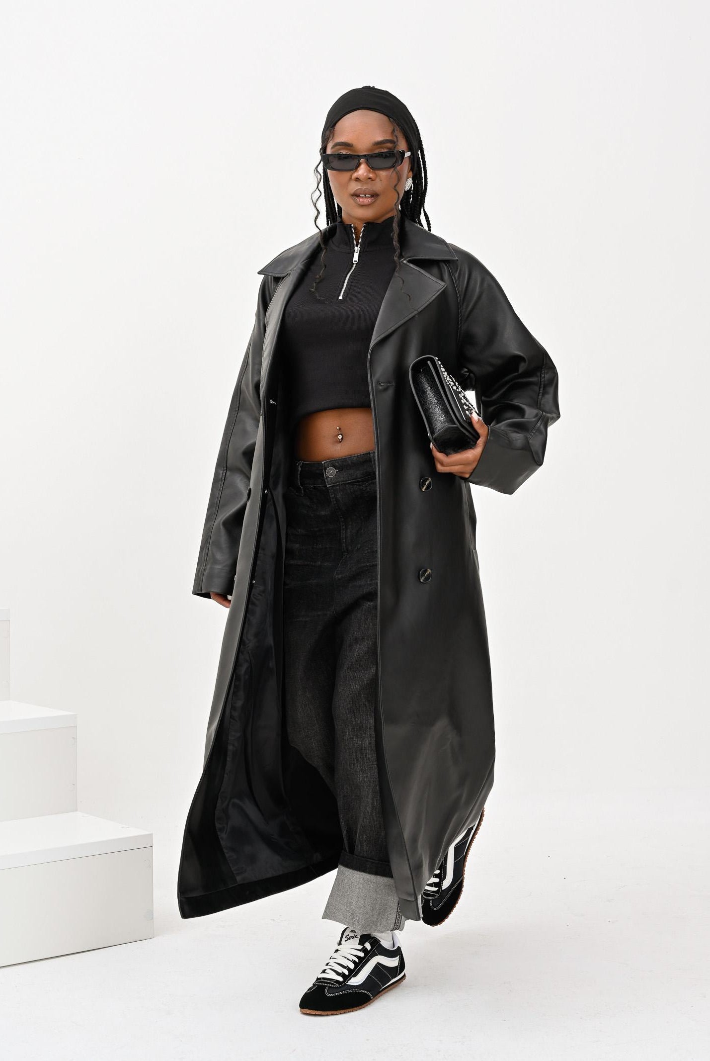 ONLY Trench in eco-pelle nero da donna 15349543 Black ONLY