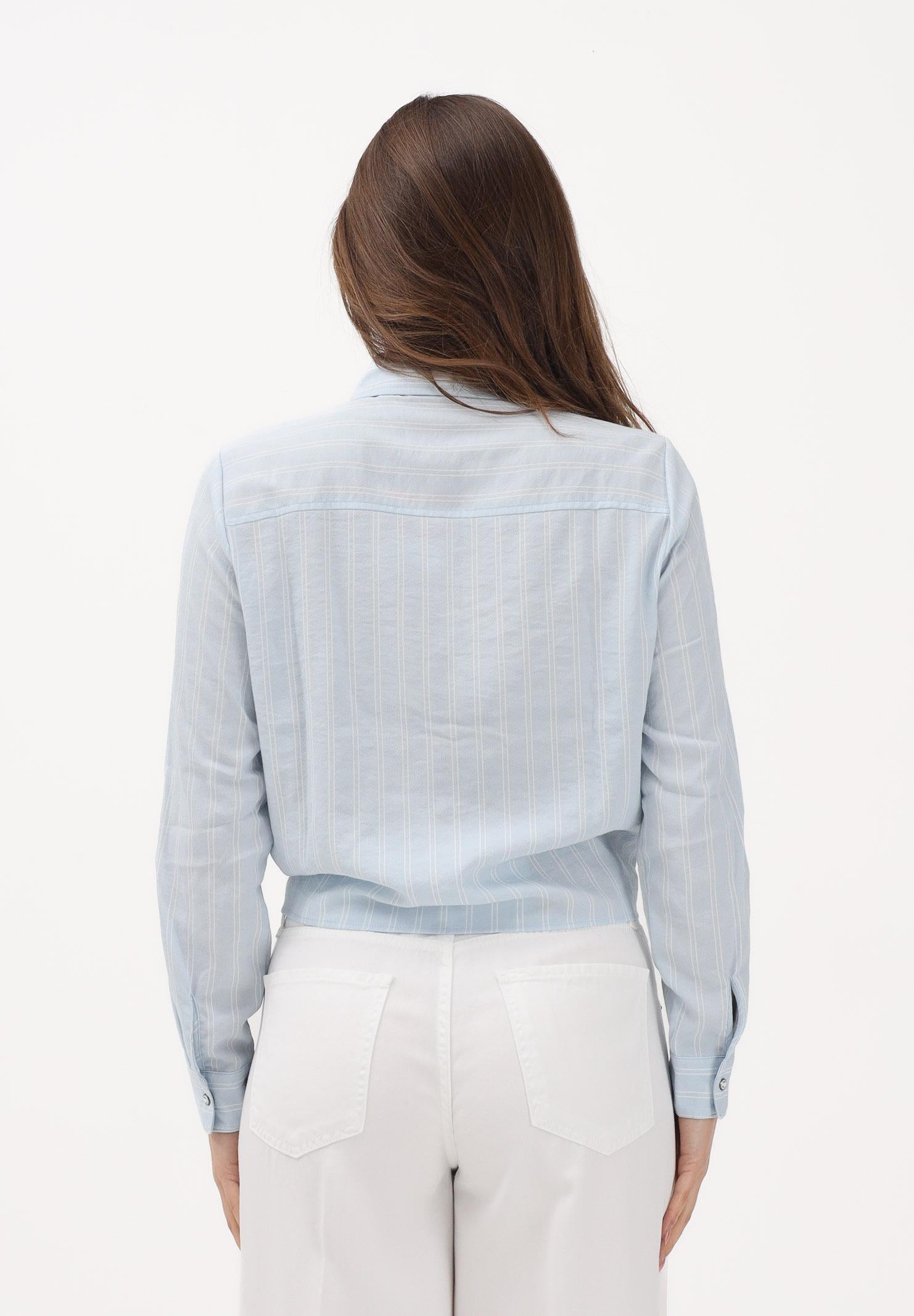 ONLY Camicia a manica lunga azzurra da donna con sottili righe e taschino 15195910 CEBR ONLY