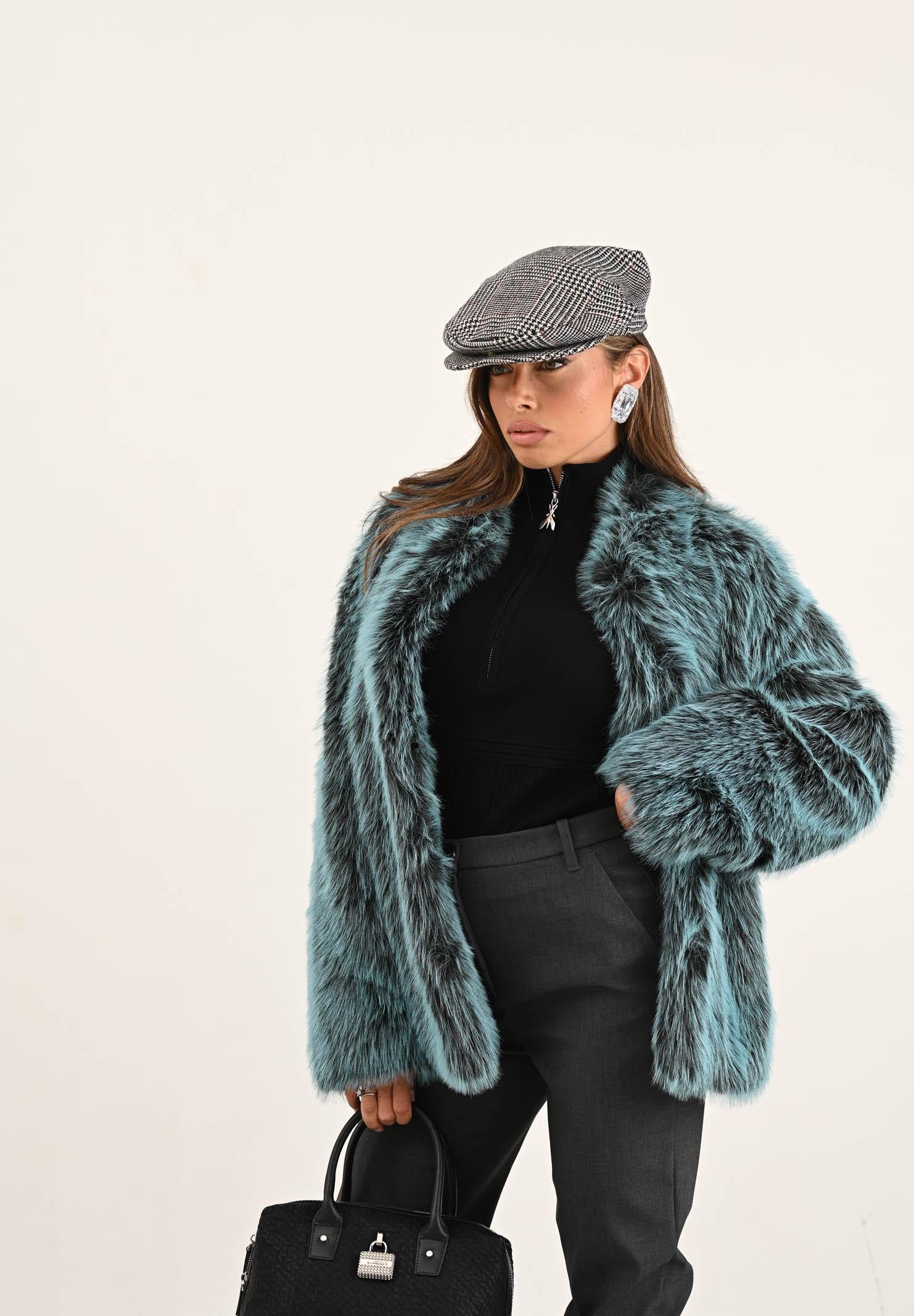 PATRIZIA PEPE Pelliccia verde acqua da donna 8O0197E072 G616 PATRIZIA PEPE