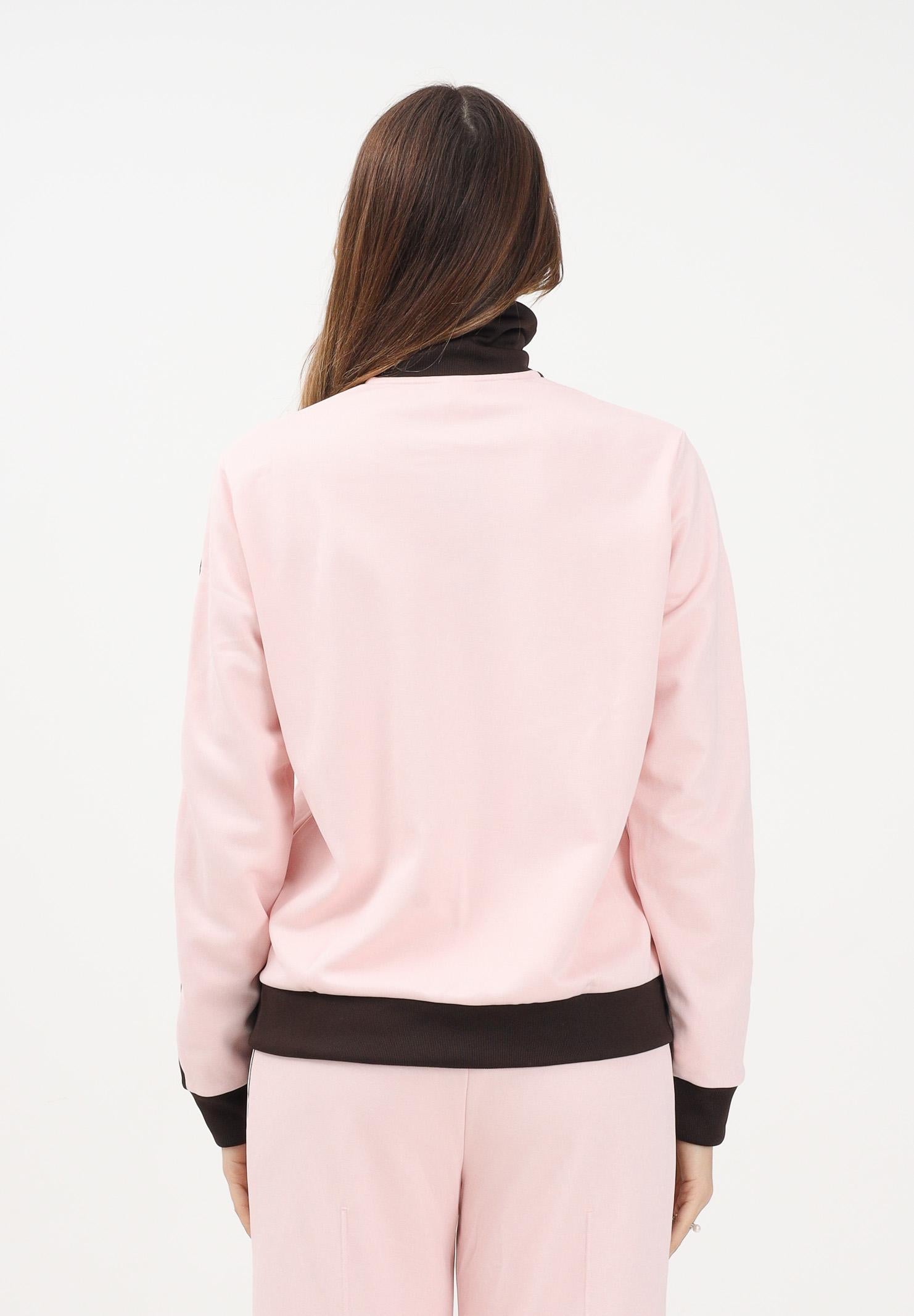 ADIDAS ORIGINALS Felpa con zip Classic TT rosa e marrone da donna KC6854 . ADIDAS ORIGINALS