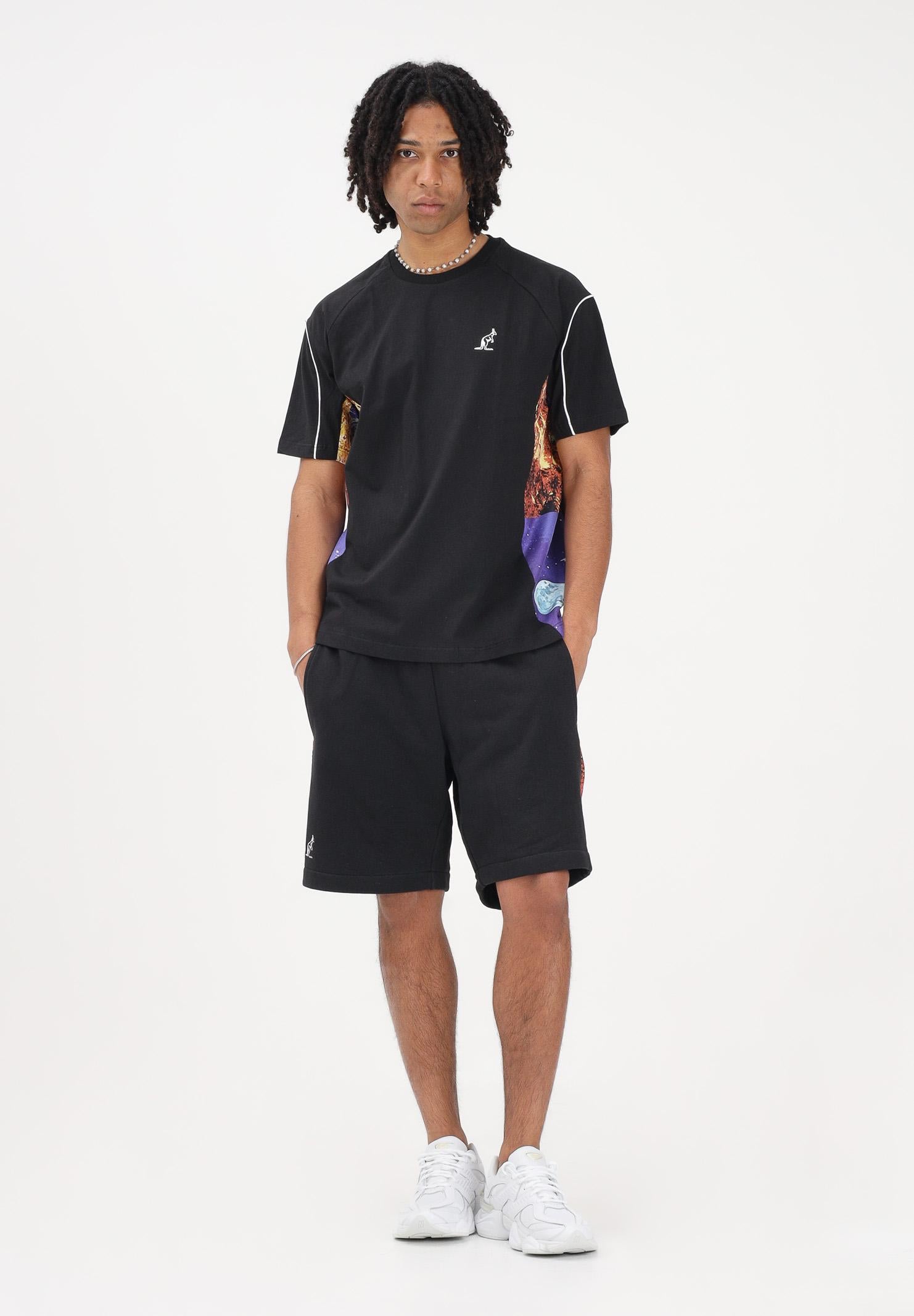 AUSTRALIAN Shorts sportivo nero da uomo con inserti stampati SPUSH0016877 003 AUSTRALIAN