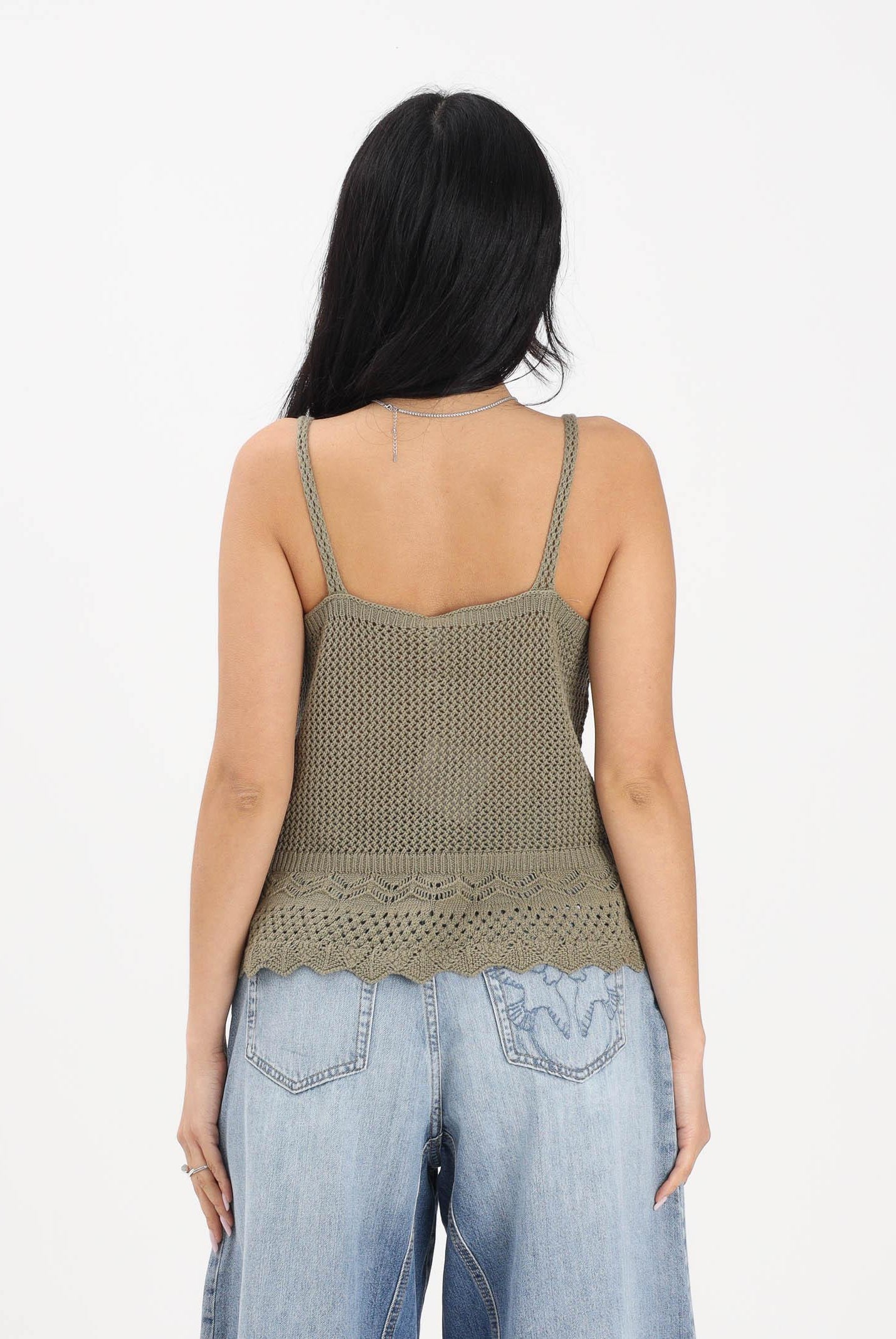 ONLY Top verde militare da donna dal gusto boho e femminile 15369246 ME ONLY
