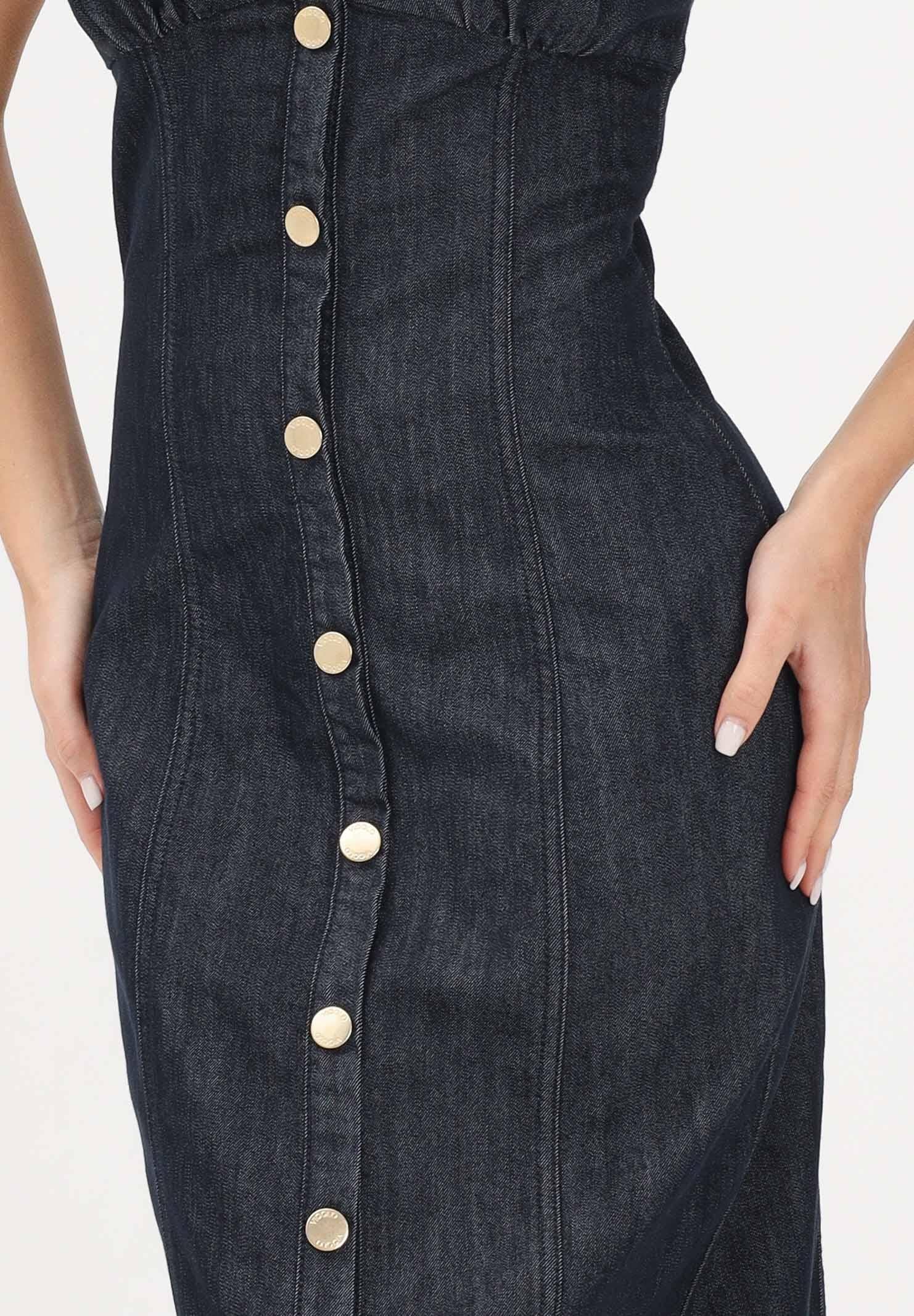 VICOLO Abito midi in denim blu scuro da donna DAB5038 DERI VICOLO