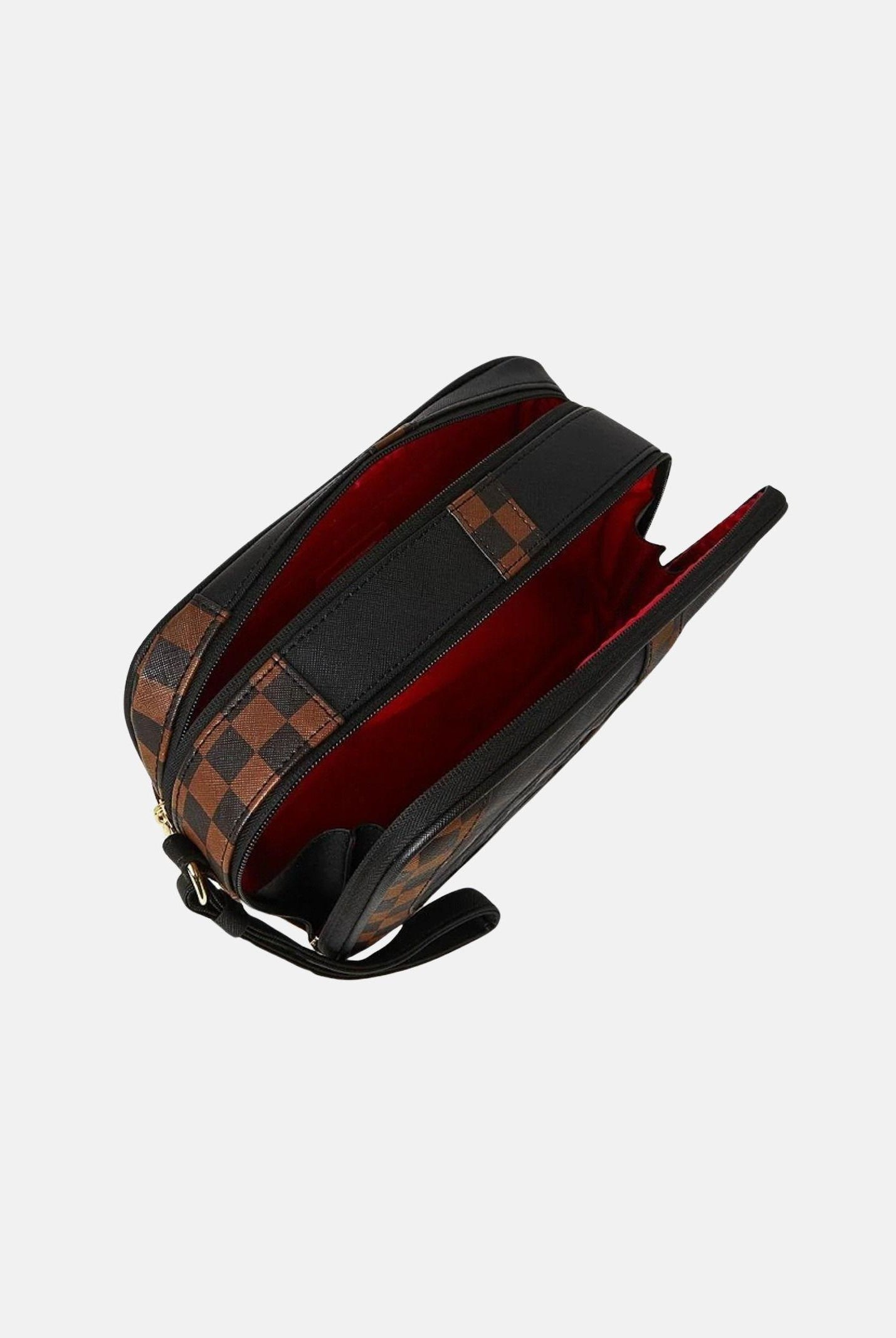 SPRAYGROUND Pochette JETSTREAM BROWN TOILETRY BAG marrone e nera per uomo e donna 910B8282NSZ . SPRAYGROUND
