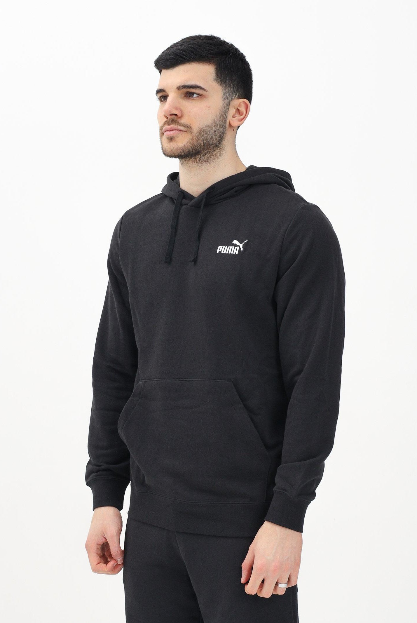 PUMA Felpa con cappuccio Essentials nera da uomo 682576 01 PUMA