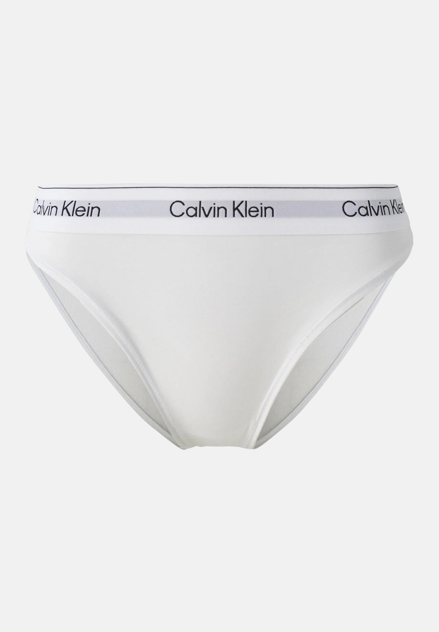 CALVIN KLEIN Slip bianco da donna con elastico logato LV00QF8524 100 CALVIN KLEIN