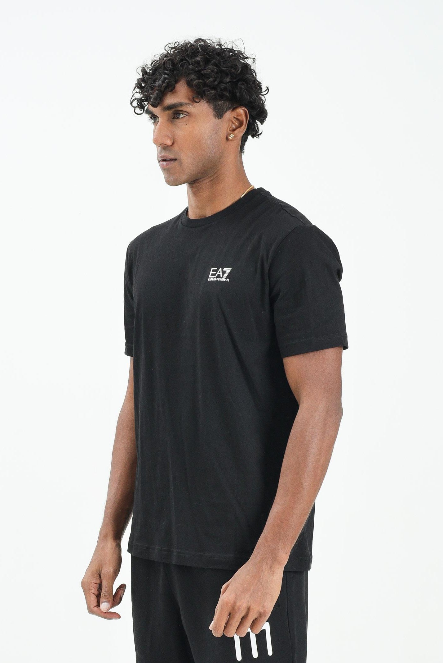 EA7 T-shirt a manica corta nera da uomo con stampa logo 7M000567AF10375 MC001 EA7