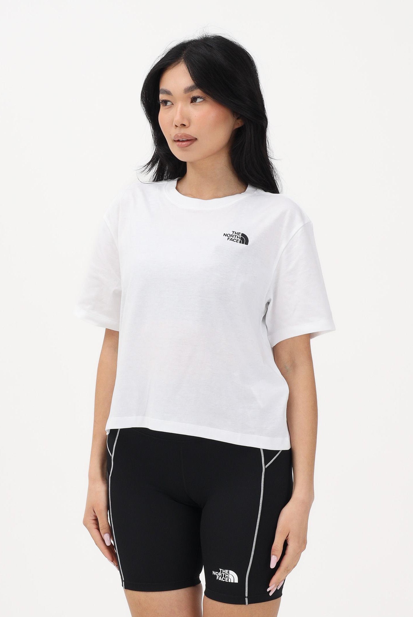 THE NORTH FACE T-shirt a manica corta Evolution Simple Dome Cropped Relaxed bianca da donna NF0A8FDHFN41 . THE NORTH FACE