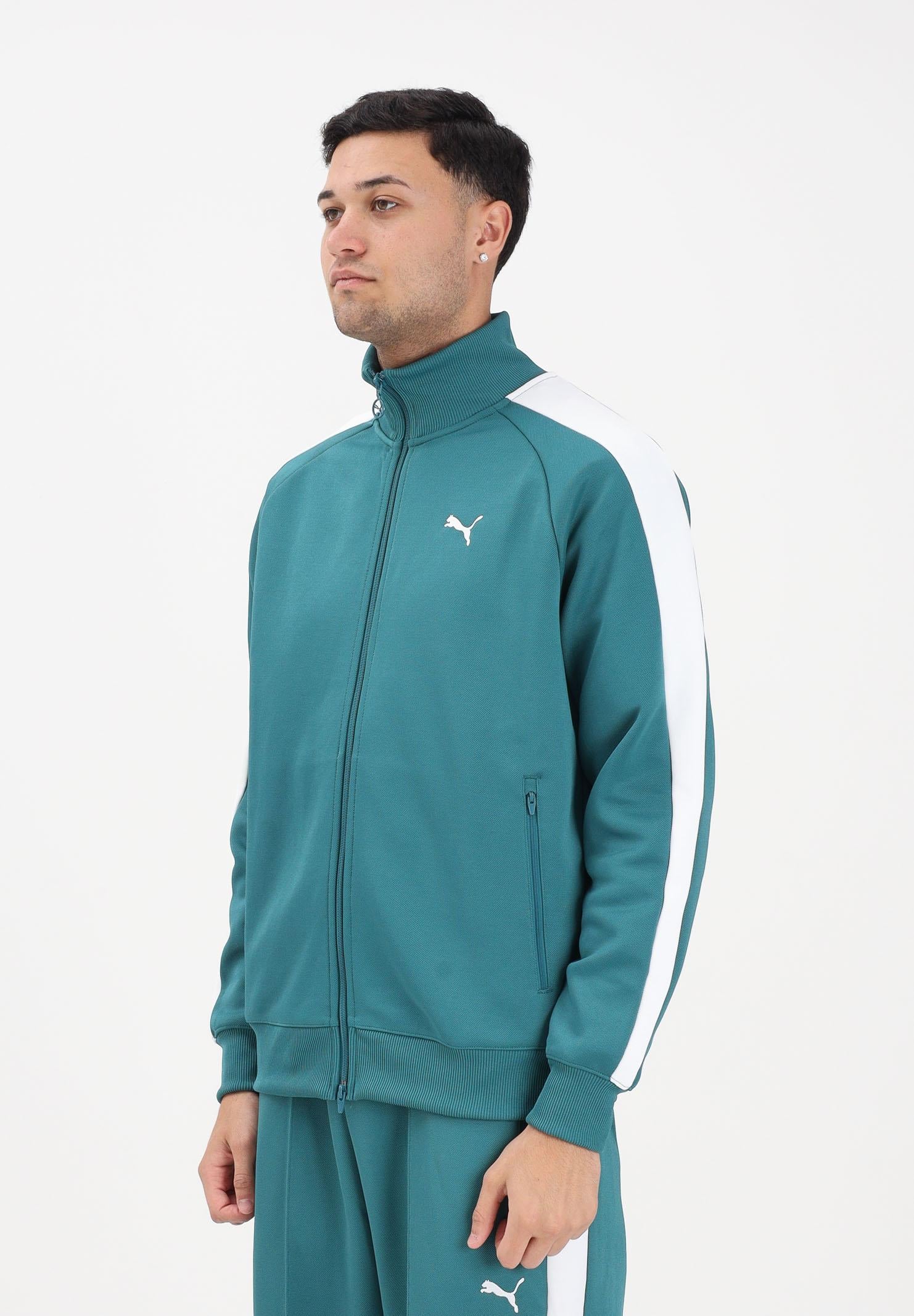PUMA Felpa con zip T7 ALWAYS ON verde da uomo 629587 41 PUMA
