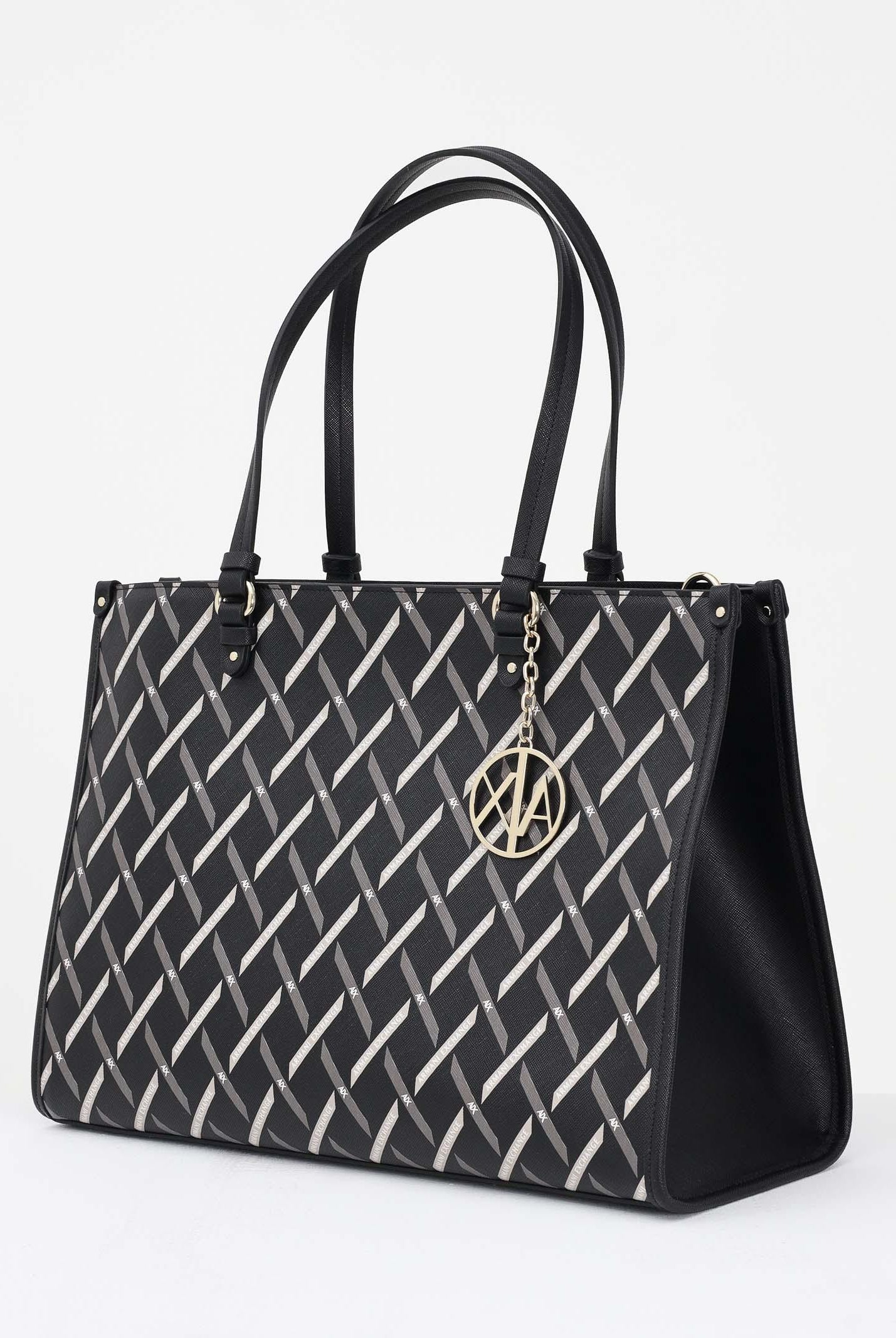 ARMANI EXCHANGE Shopper nera da donna con logo all over XW000927AF17155 MC043 ARMANI EXCHANGE