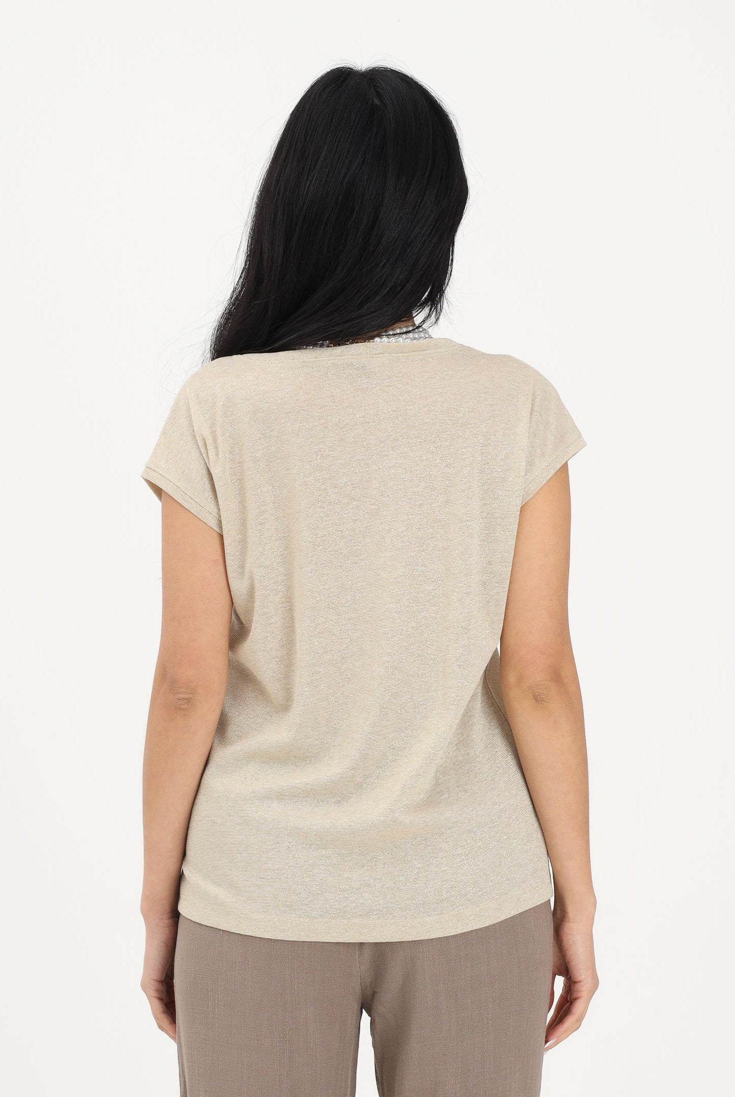 ONLY T-shirt a manica corta oro da donna 15136069 GOCO ONLY