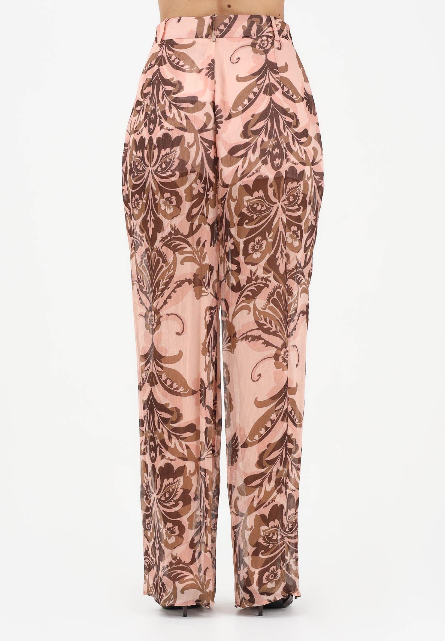 SIMONA CORSELLINI Pantalone elegante rosa da donna con stampa floreale P26CPPA02501 V0697 SIMONA CORSELLINI