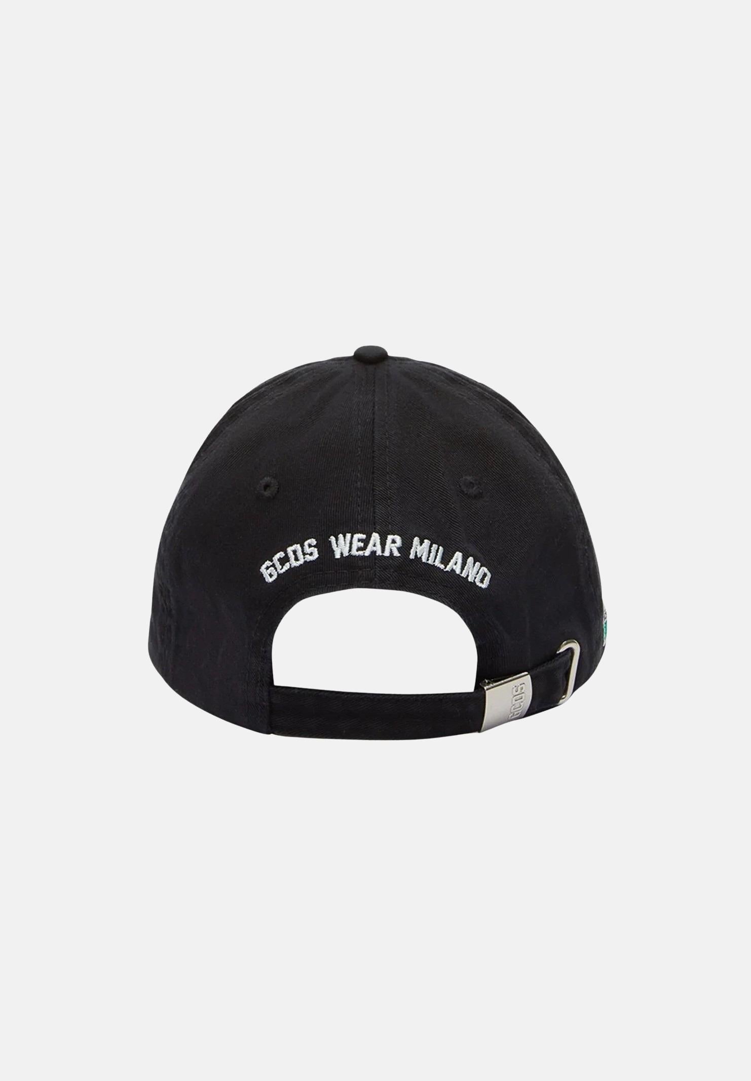 GCDS Cappello con visiera nero per uomo e donna rifinito da logo B2EU5800AK6 99 GCDS