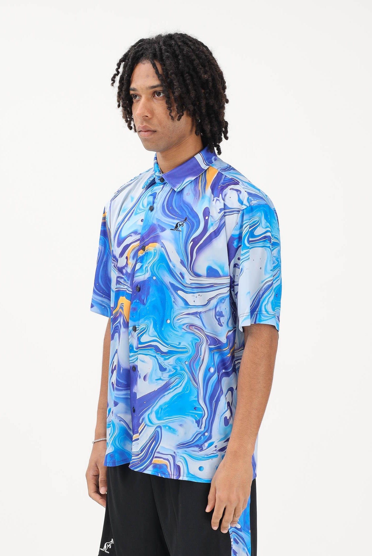 AUSTRALIAN Camicia a manica corta Marble azzurra da uomo SPUCM0001831 002 AUSTRALIAN