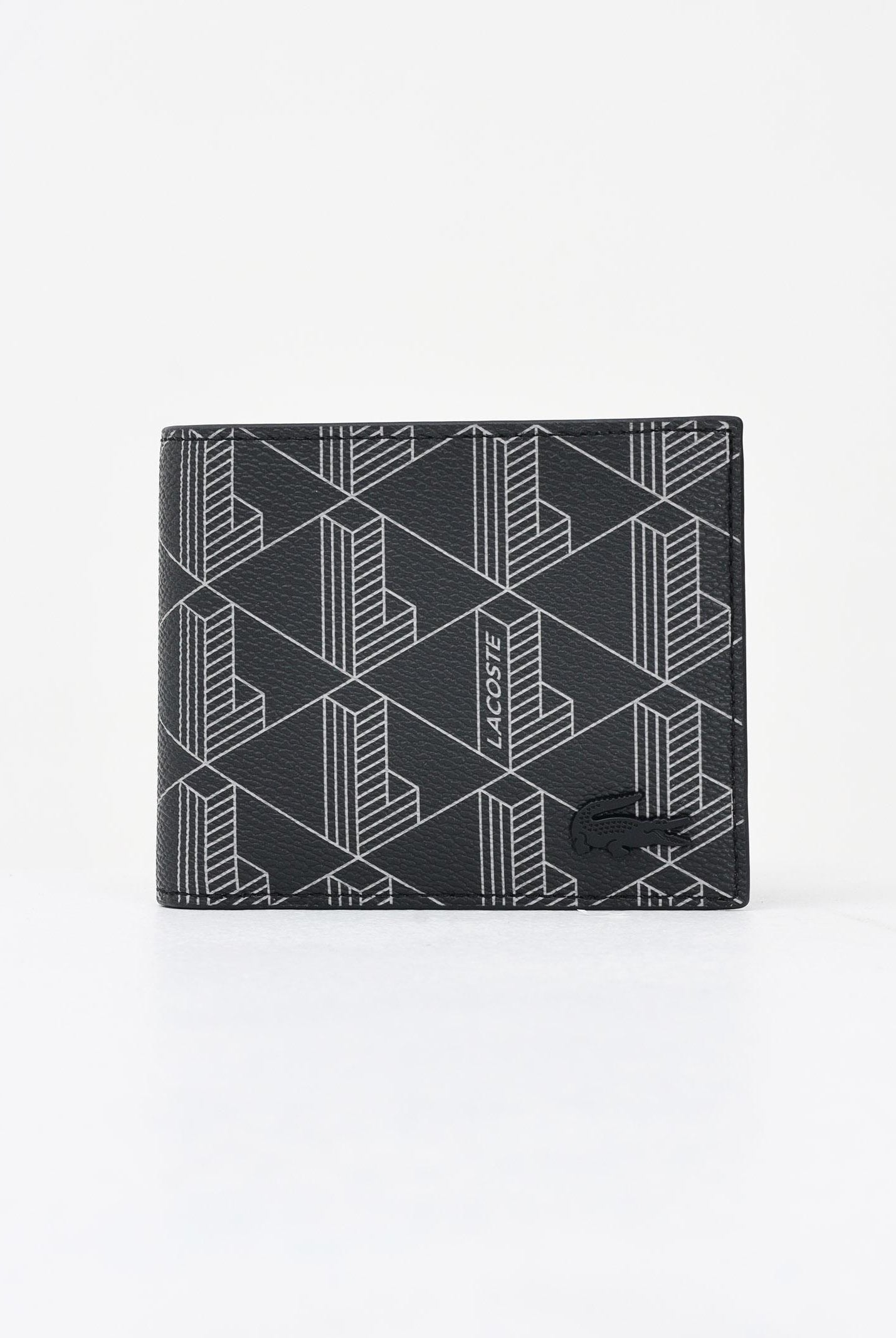 LACOSTE Portafogli The Blend Monogram nero da uomo NH4844 H45 LACOSTE