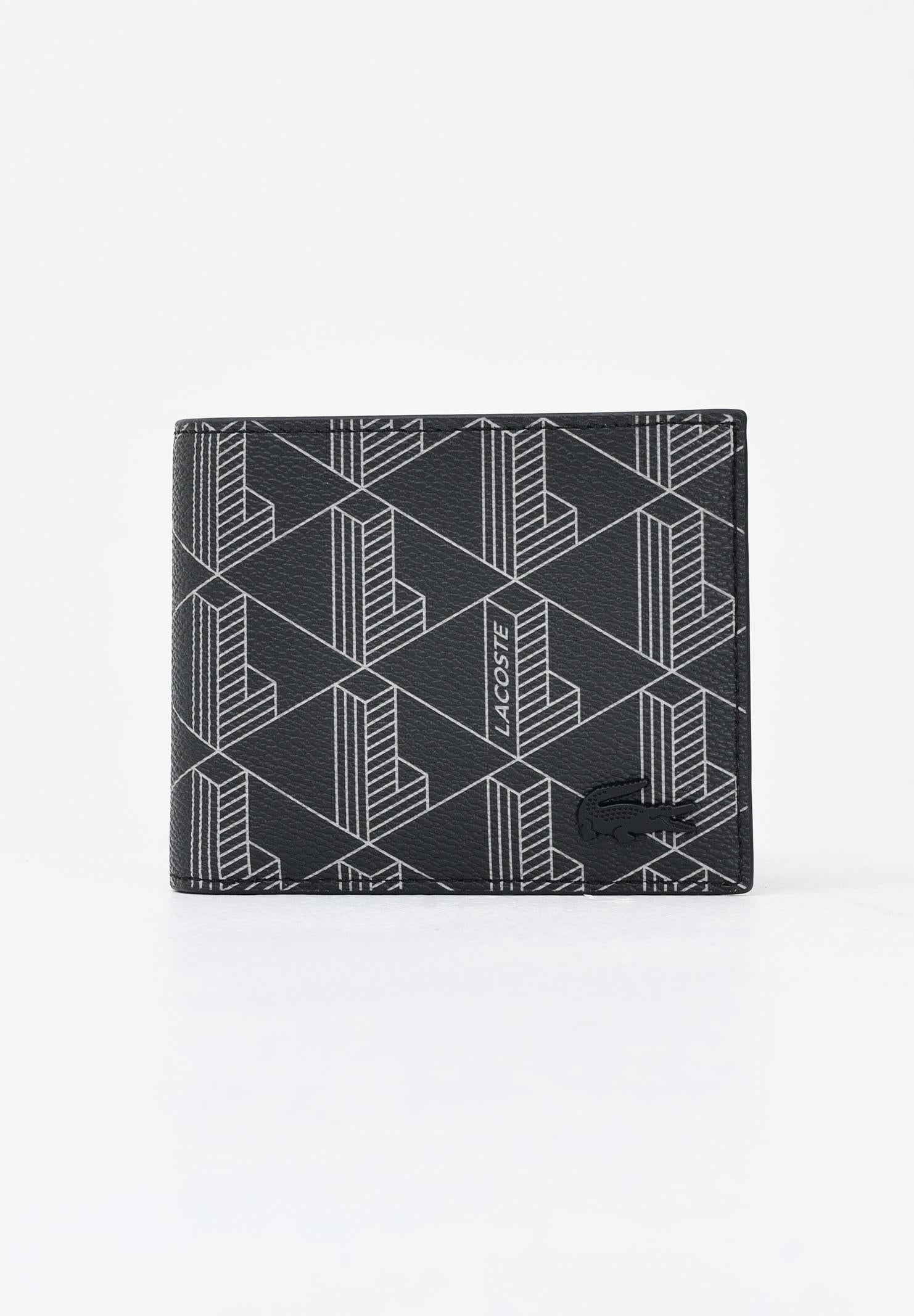 LACOSTE Portafogli The Blend Monogram nero da uomo NH4844 H45 LACOSTE