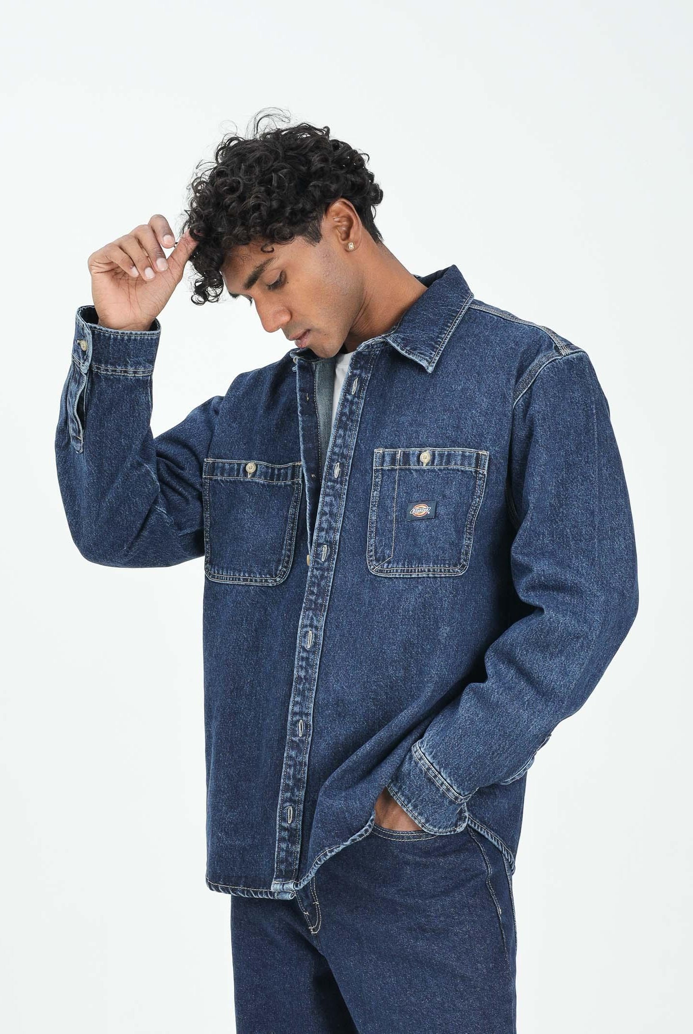 DICKIES Camicia a manica lunga Mechanic in denim blu da uomo DK0A87PX0DD1 DIckies