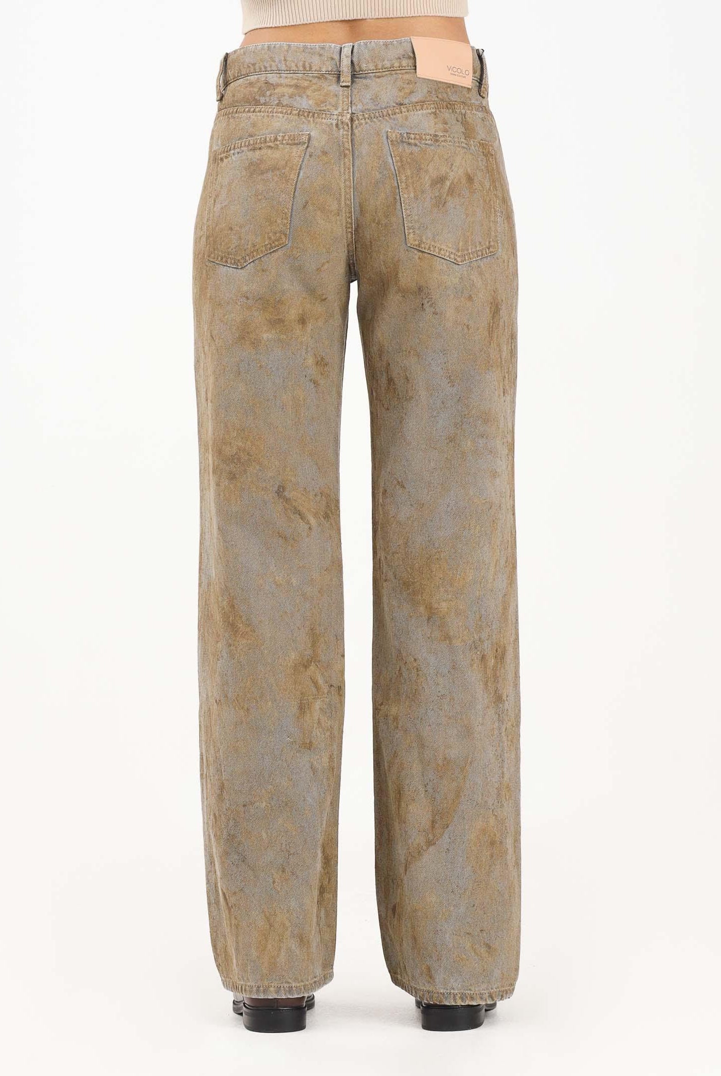 VICOLO Jeans Alex in denim effetto marmorizzato con sfumature beige DF5157 SP VICOLO