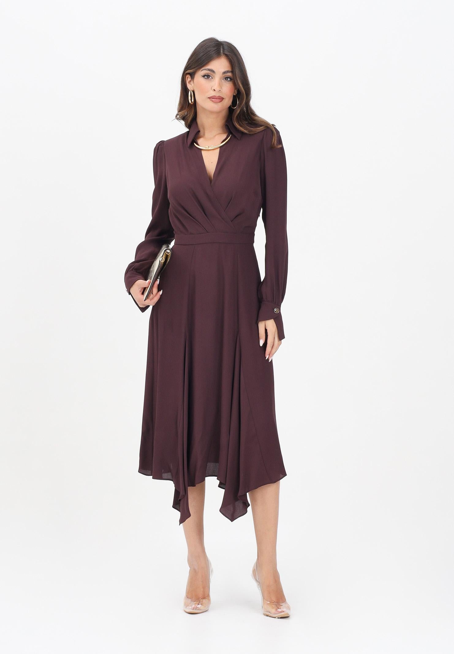ELISABETTA FRANCHI Abito midi bordeaux da donna ABT0356E2 EA4 ELISABETTA FRANCHI