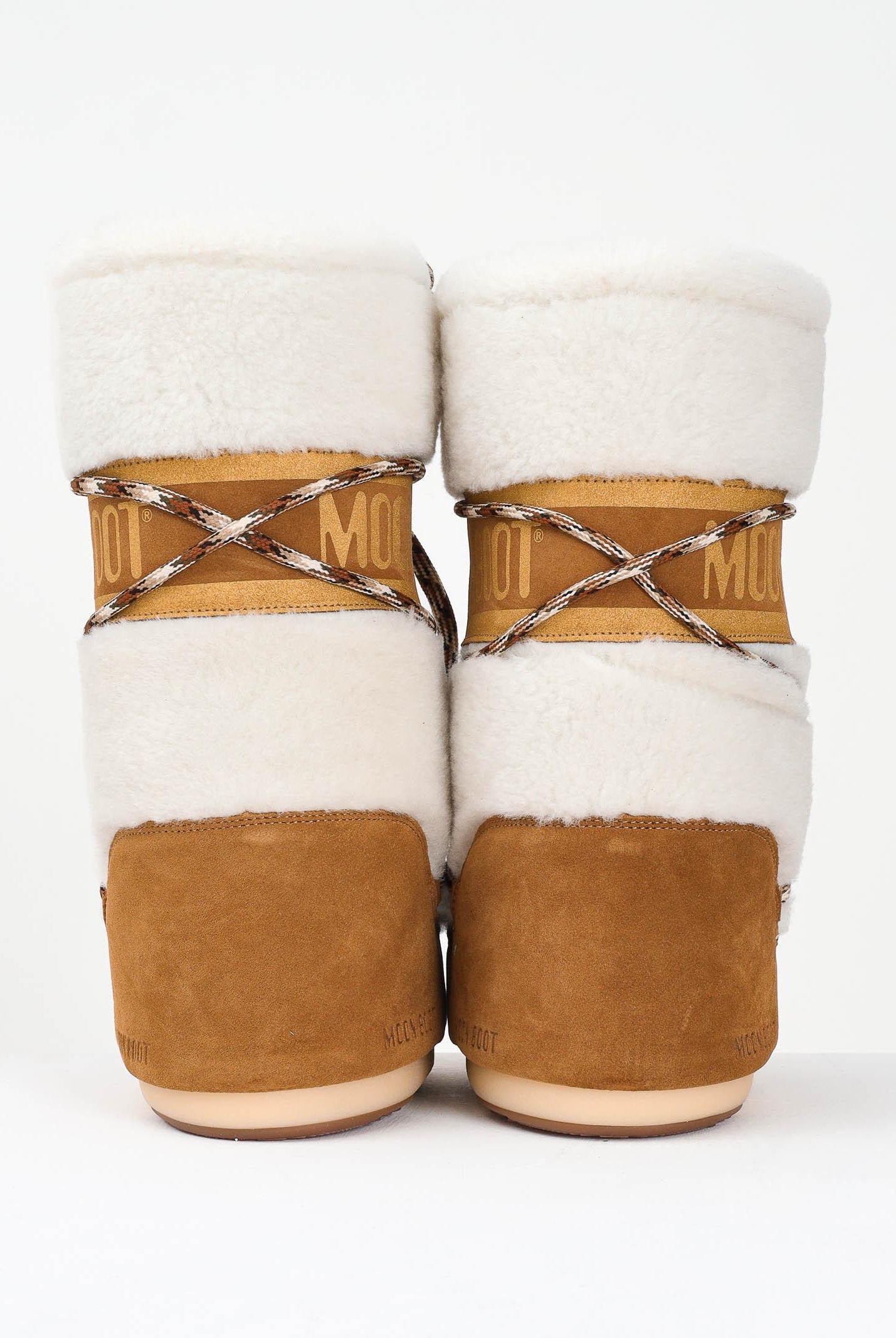 MOON BOOT Stivali da neve LAB69 ICON in shearling panna da donna 80D1402610 MA03 MOON BOOT